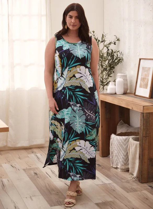 Tropical Print Maxi Dress sold by Laura