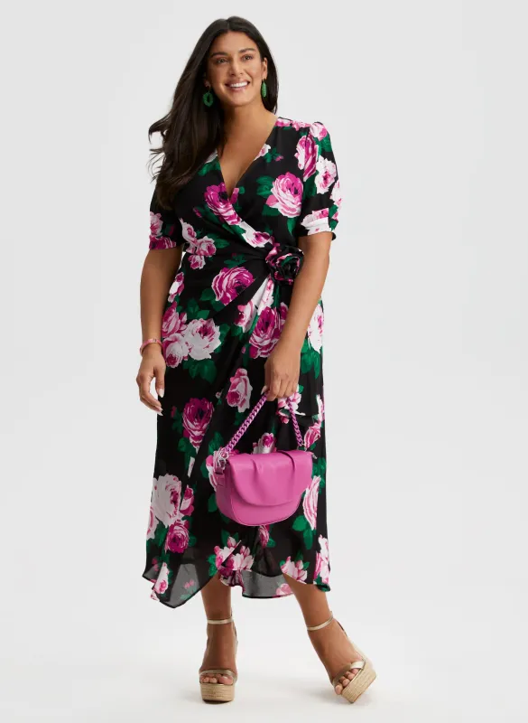 Rose Print Midi Dress sold by Laura