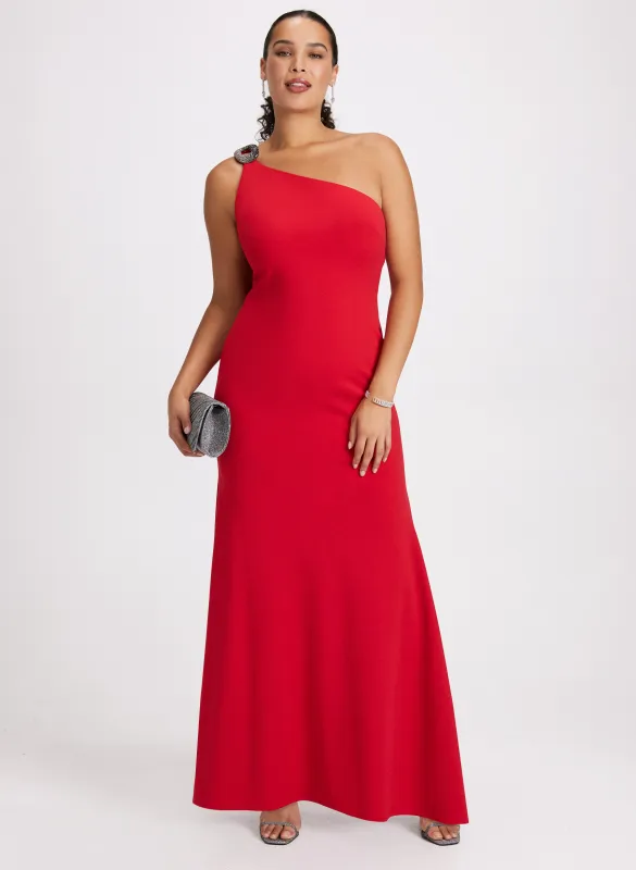 One-Shoulder Crepe Dress sold by Laura