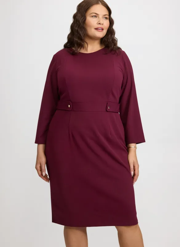 Buttoned-Tab Sheath Dress - Plus sold by Laura