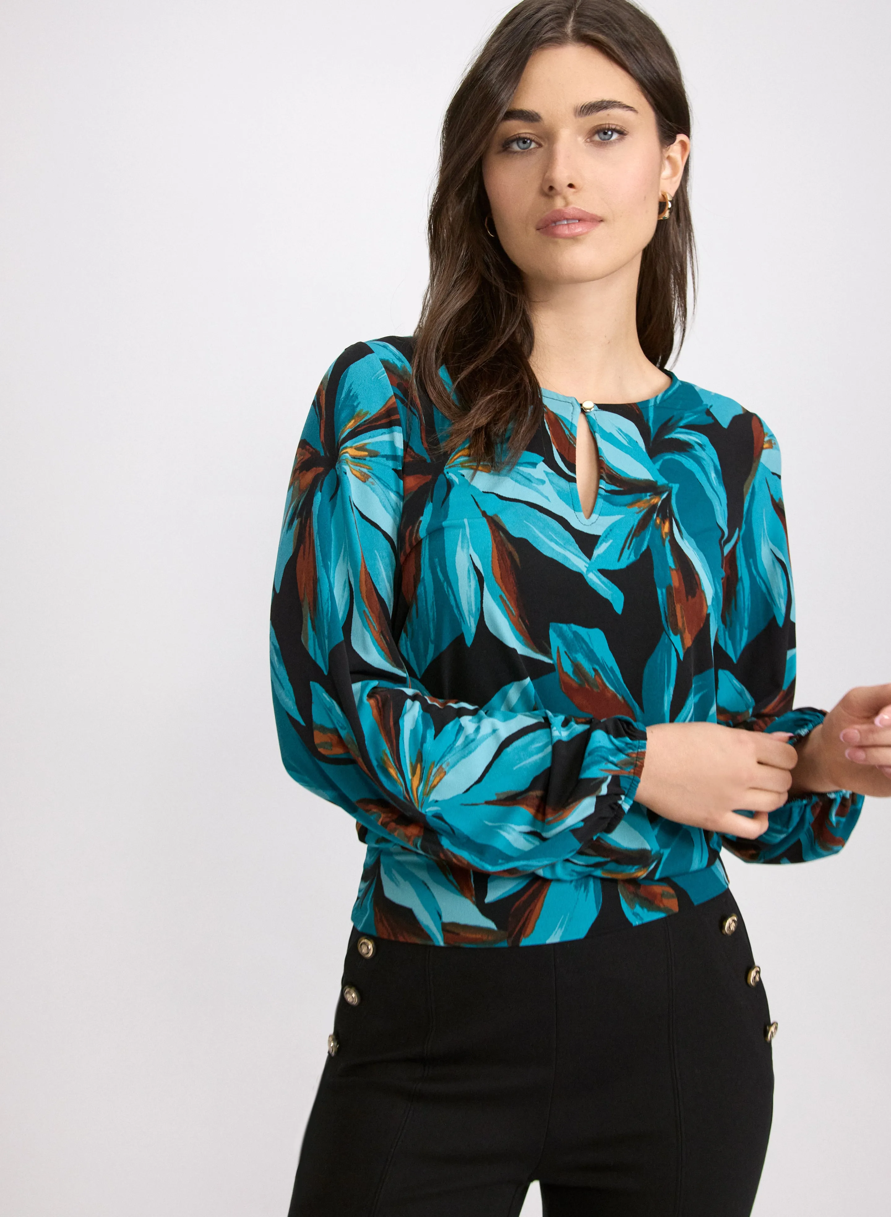 Floral Keyhole Top sold by Laura