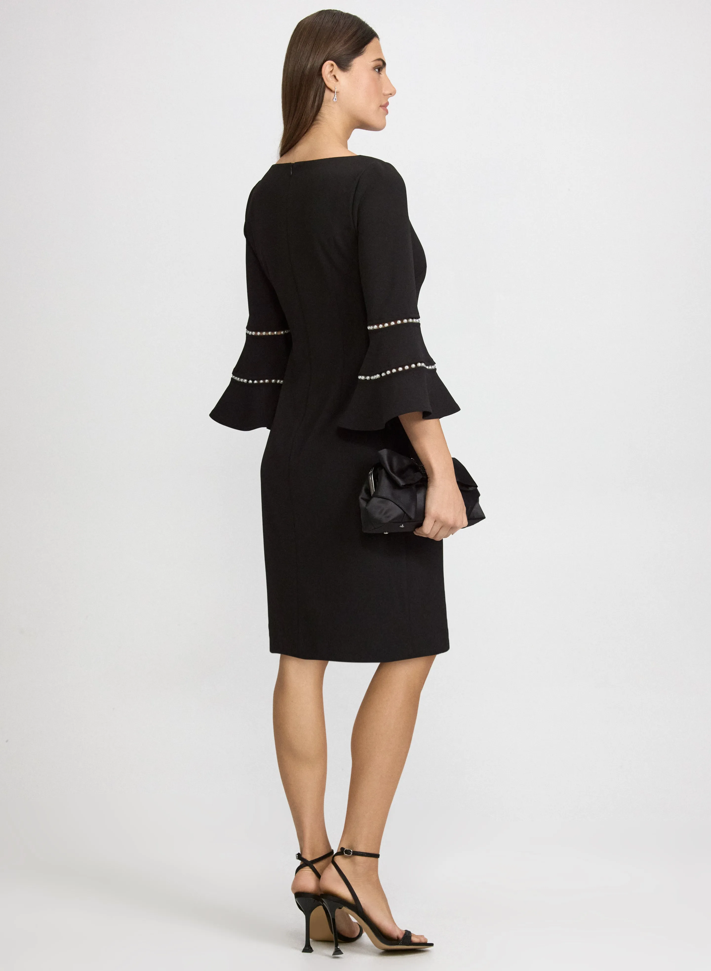 Pearl Embellished Bell Sleeve Dress sold by Laura product image thumbnail 3