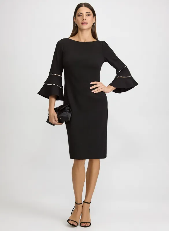 Pearl Embellished Bell Sleeve Dress sold by Laura