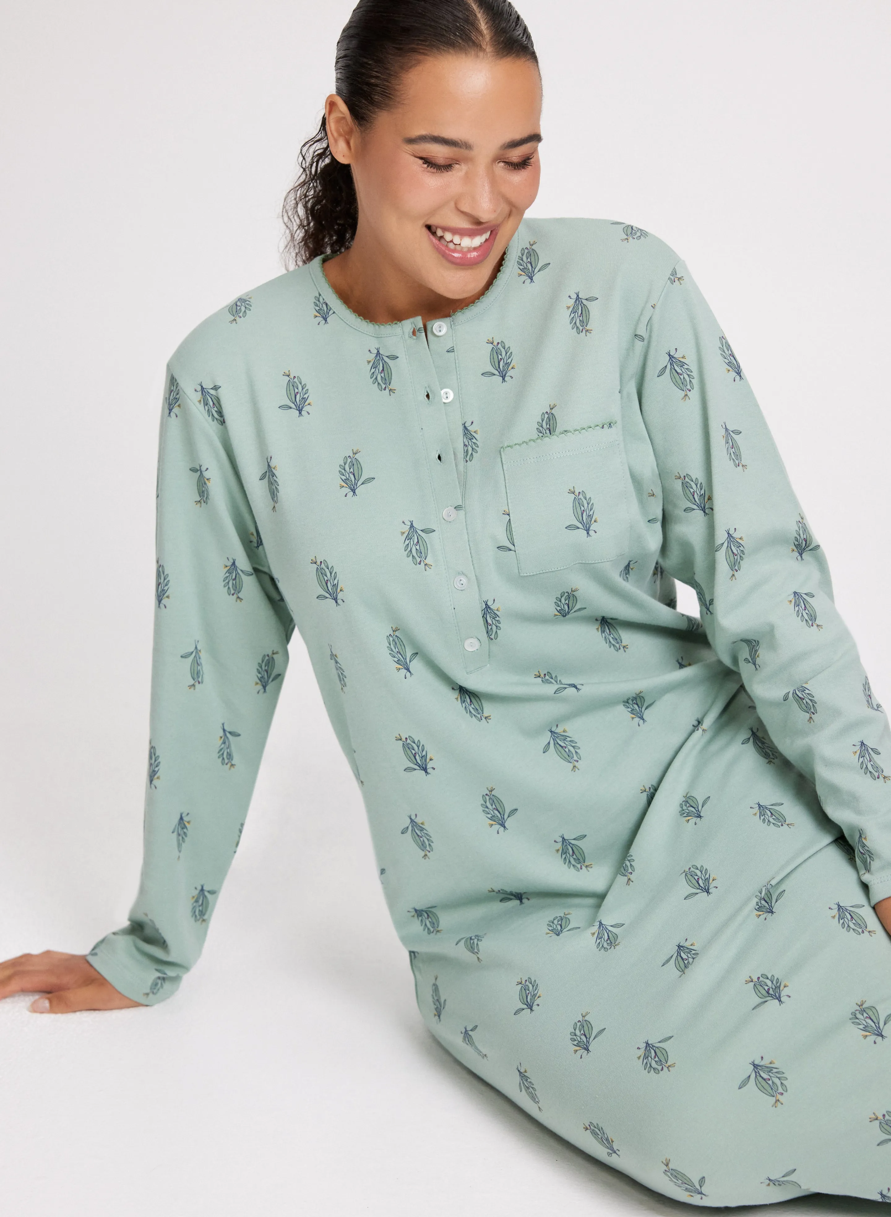 Floral Print Long Nightgown sold by Laura product image thumbnail 4