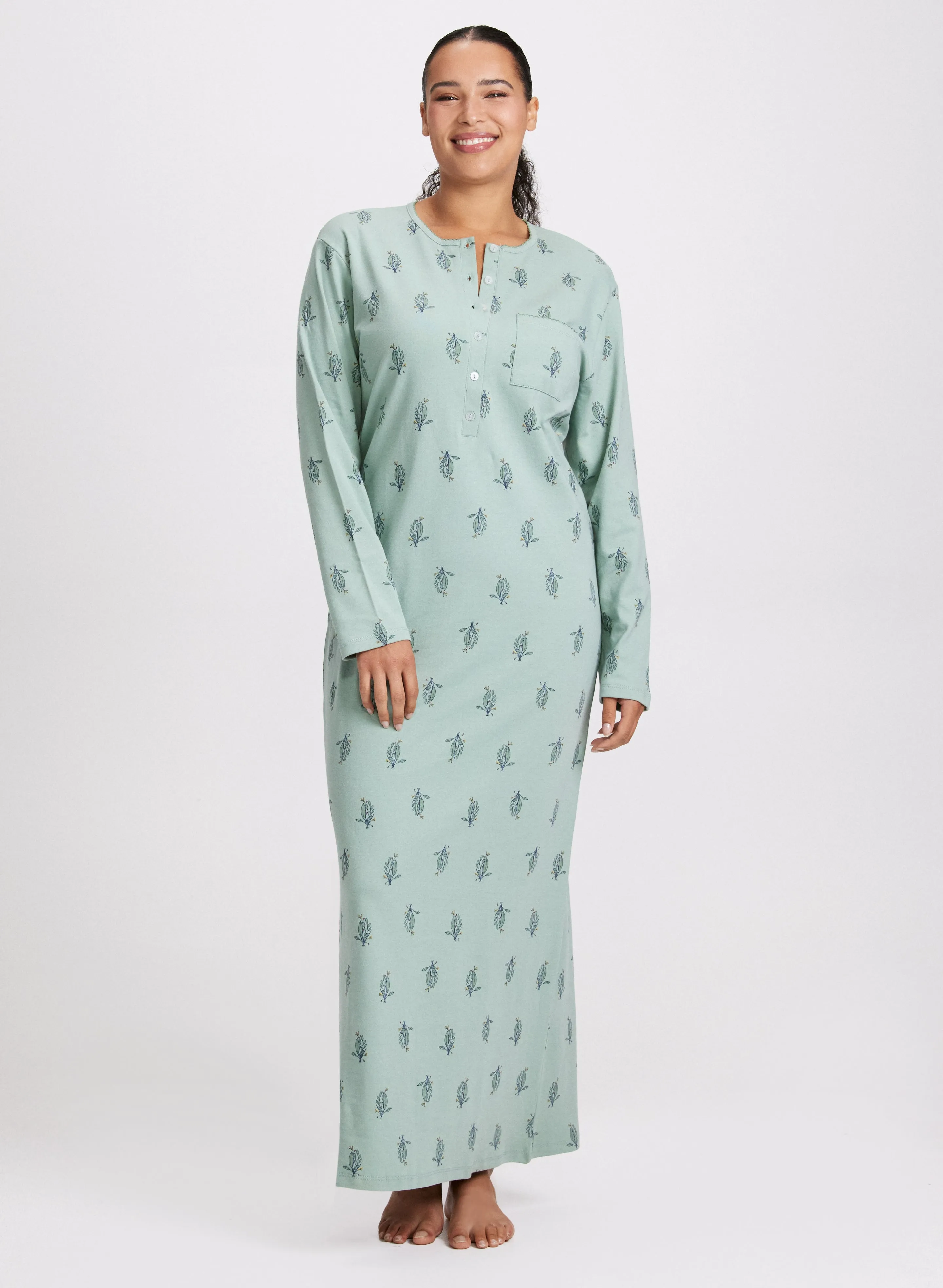 Floral Print Long Nightgown sold by Laura