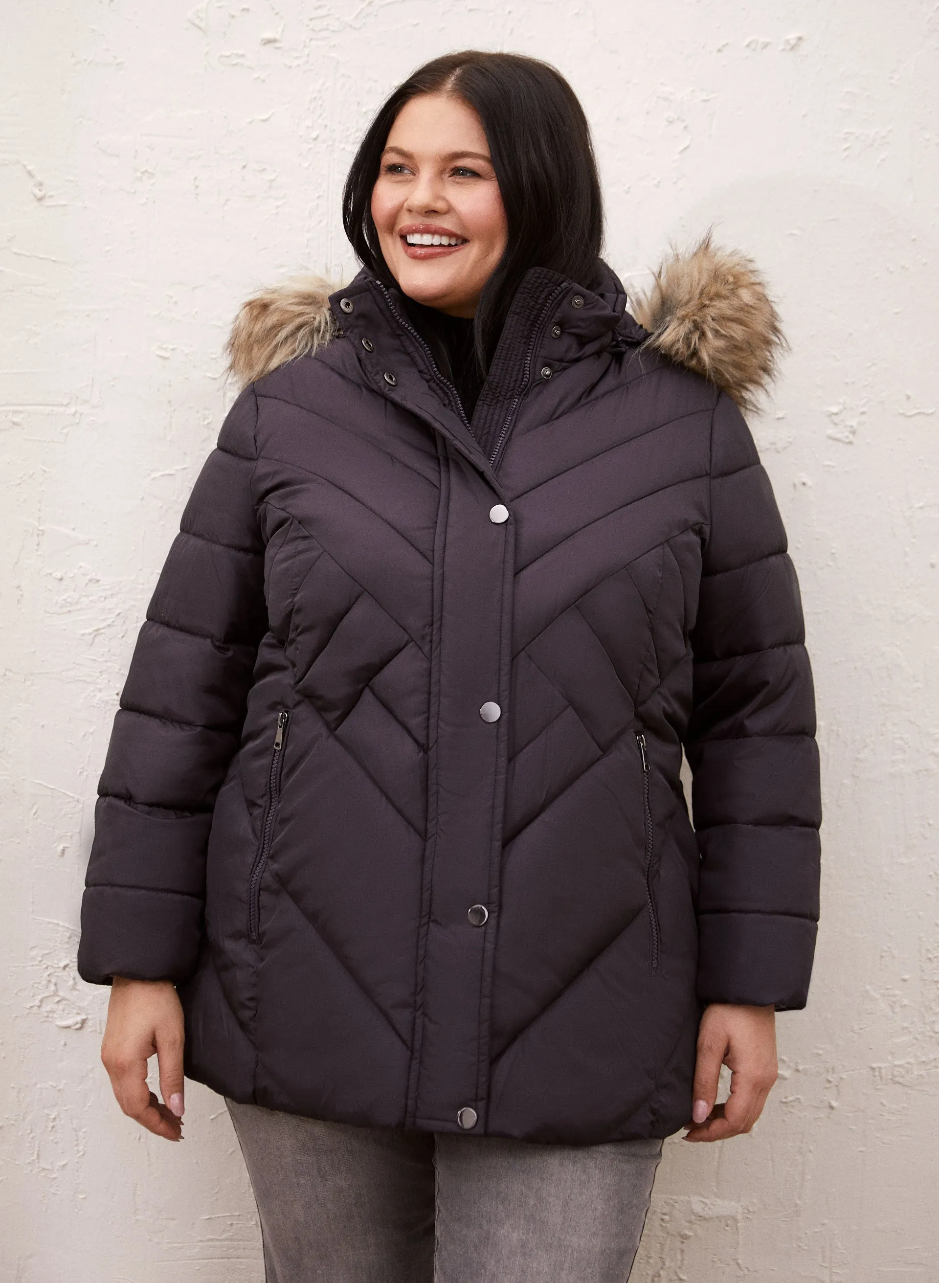 Recycled Vegan Down Quilted Coat sold by Laura