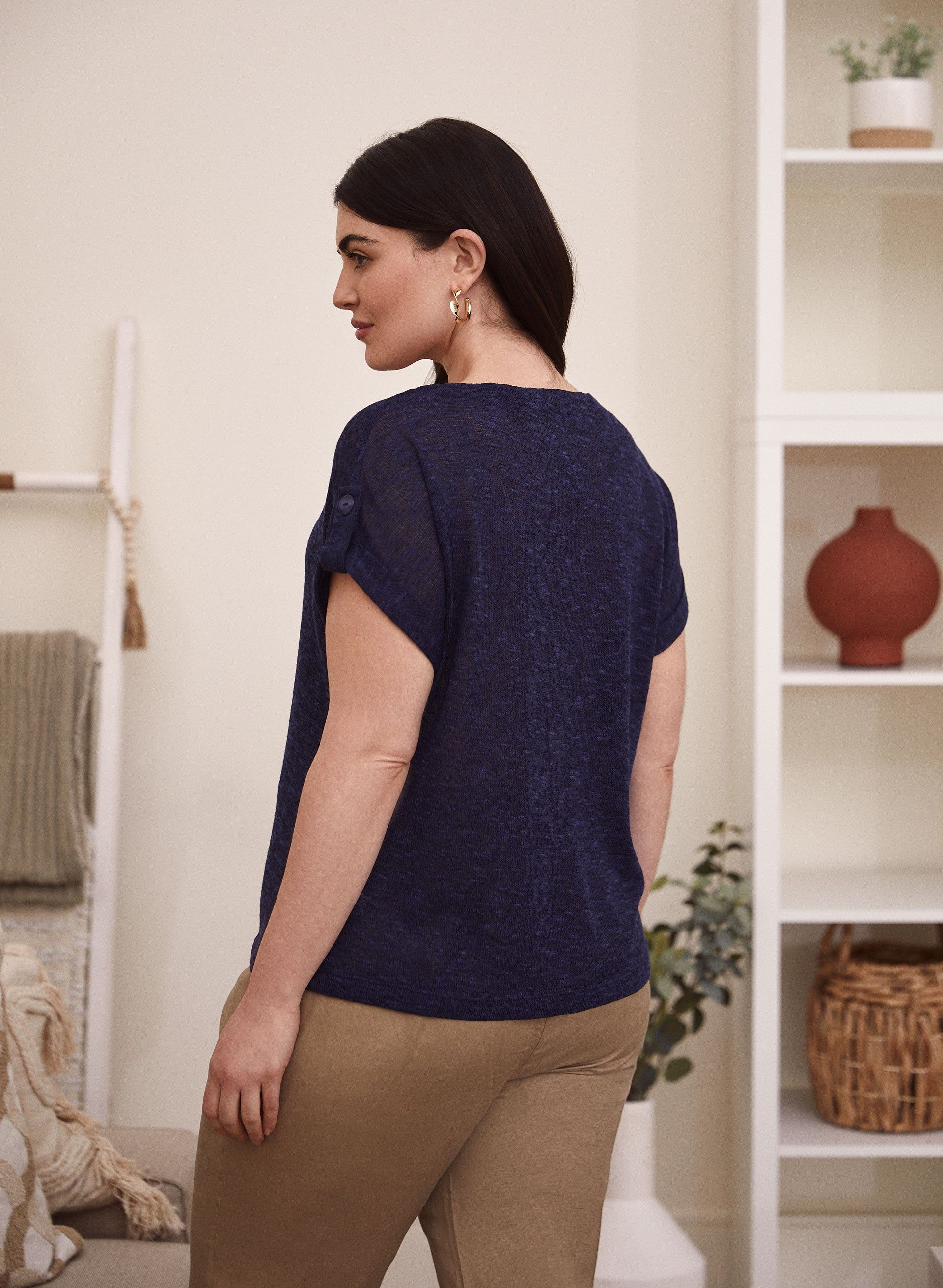 Boat Neck Melange Knit Top sold by Laura product image thumbnail 2