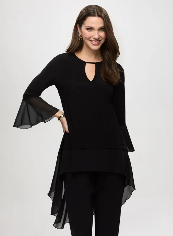 Ruffle Sleeve Asymmetric Tunic sold by Laura