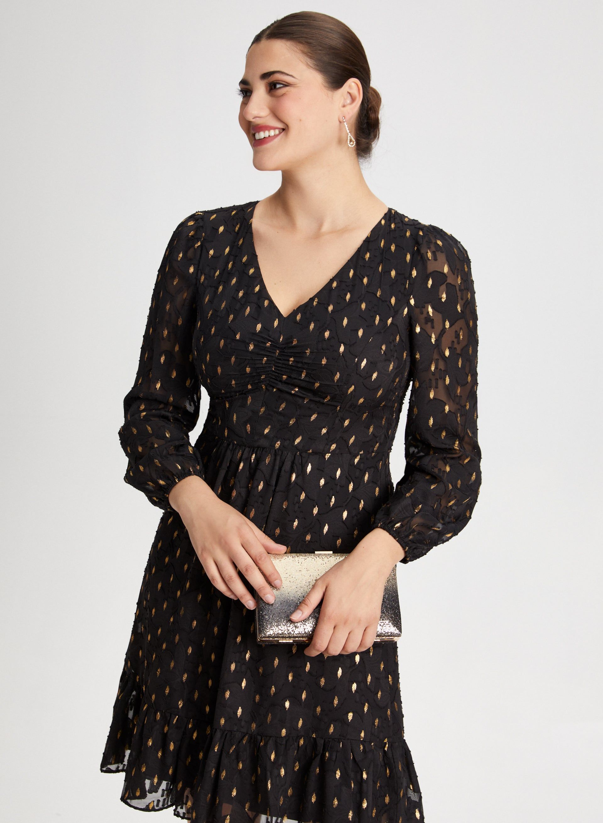 Gold Foil Motif Dress sold by Laura product image thumbnail 4