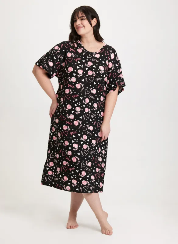 Short Sleeve Long Printed Nightgown sold by Laura