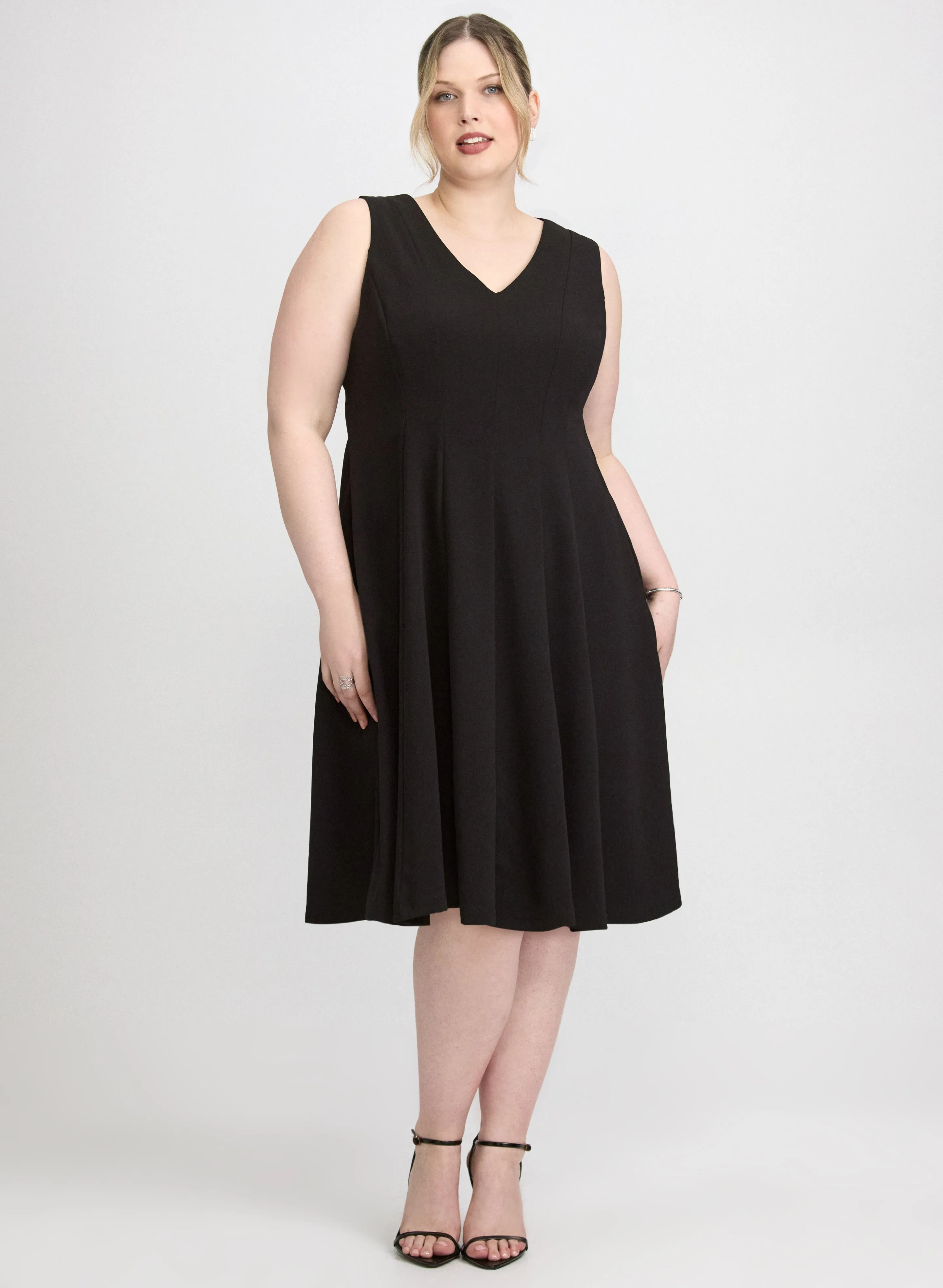 Crepe Fit and Flare Dress sold by Laura