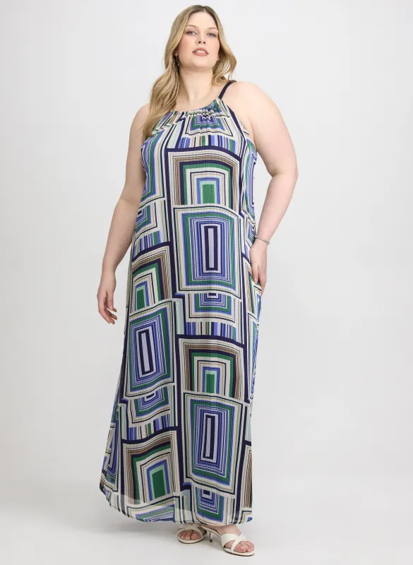 Geometric Halter Neck Dress sold by Laura