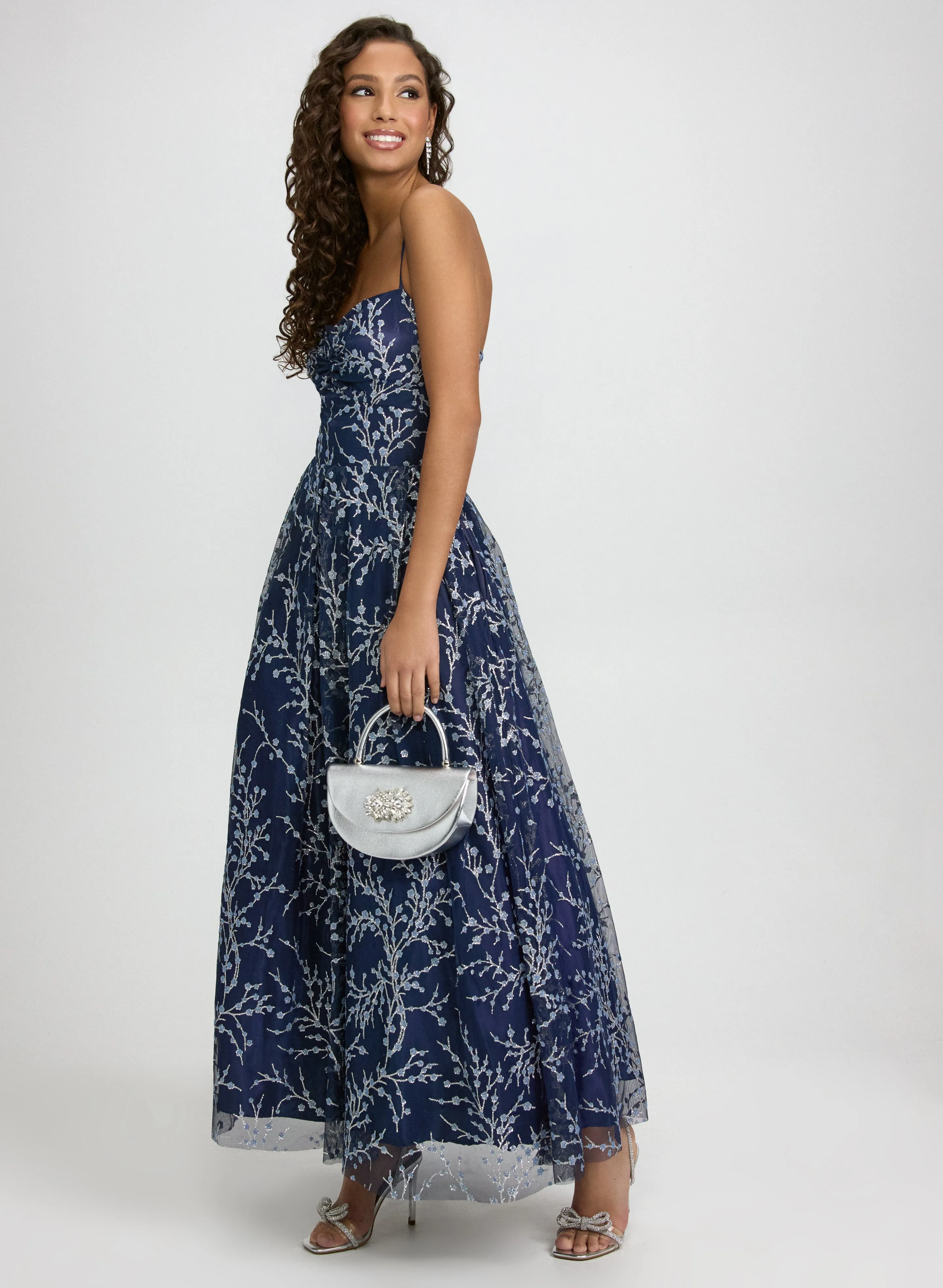 Glitter Tulle & Satin Gown sold by Laura product image thumbnail 2