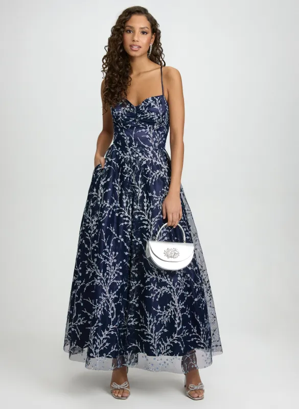 Glitter Tulle & Satin Gown sold by Laura