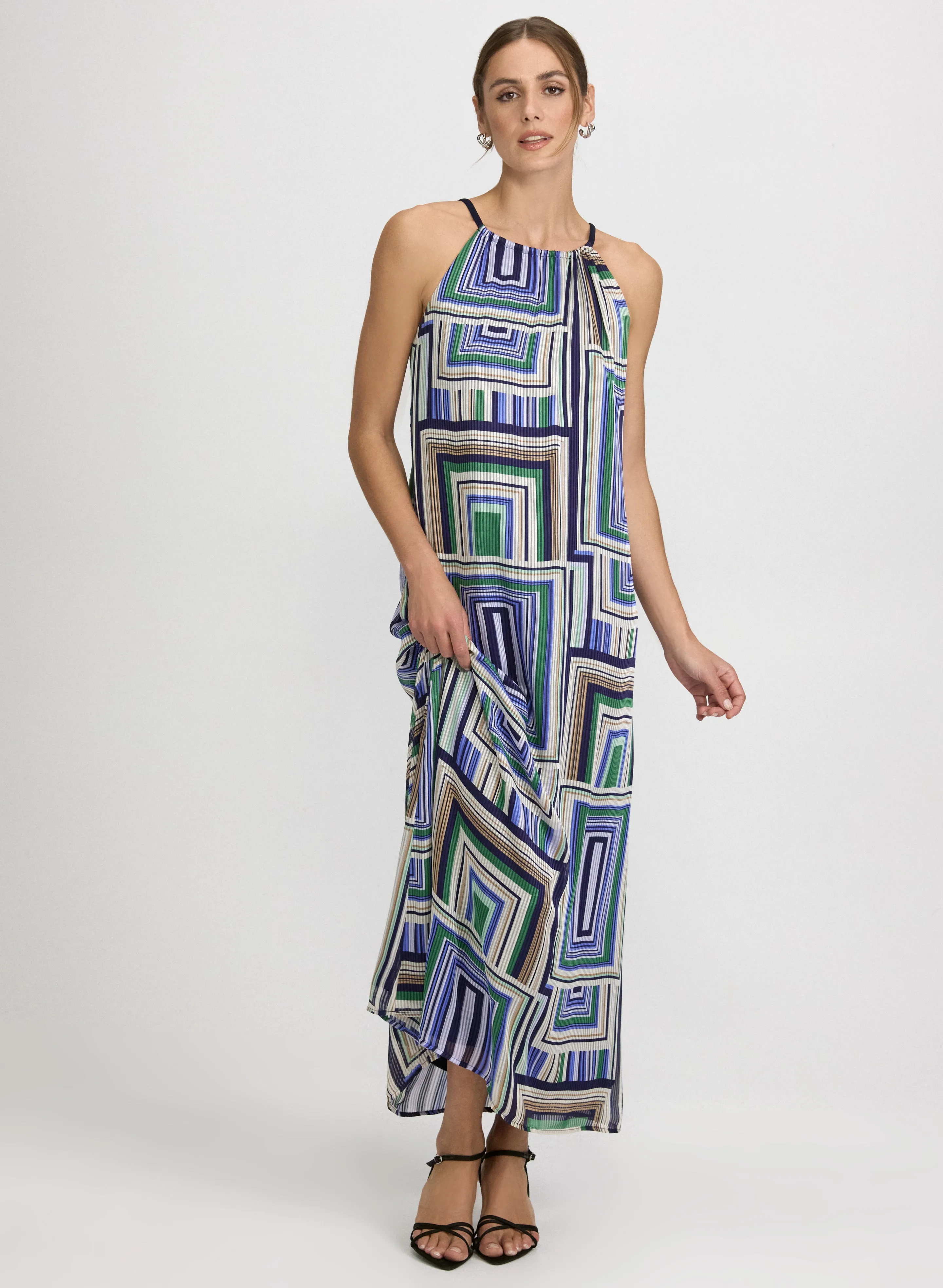 Geometric Halter Neck Dress sold by Laura