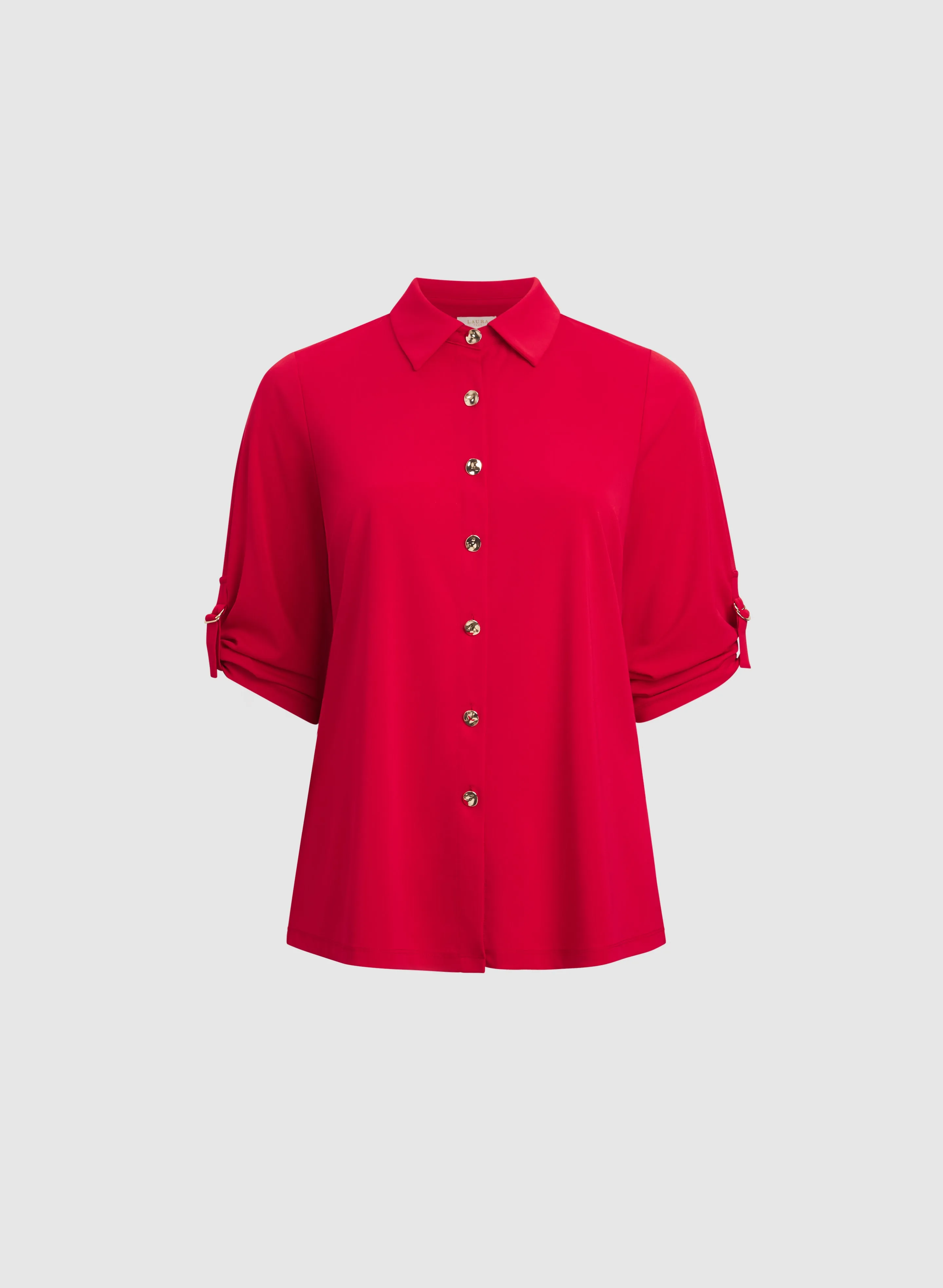 Jersey Button-Down Top sold by Laura product image thumbnail 4