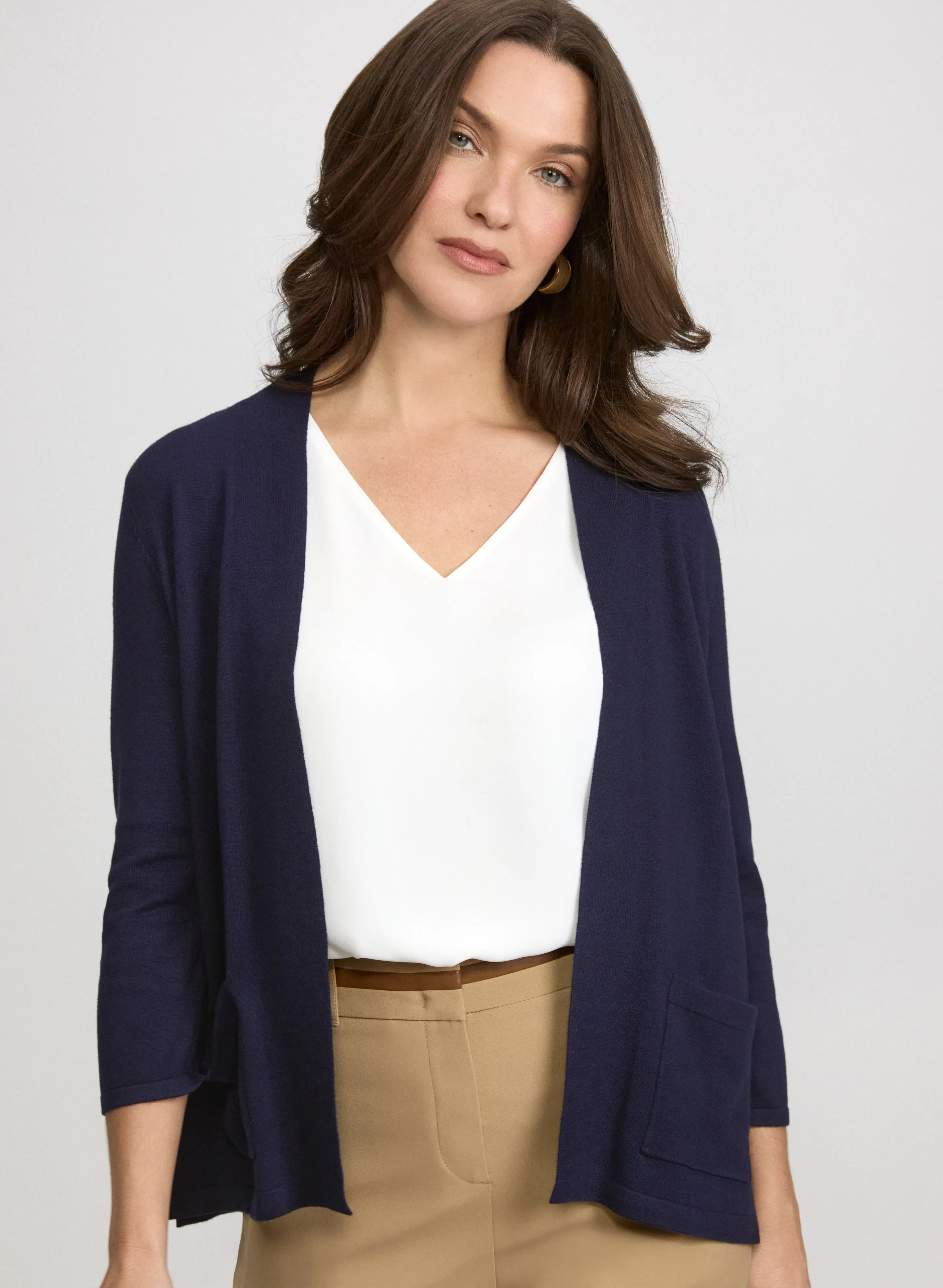 Knit Open-Front Cardigan sold by Laura