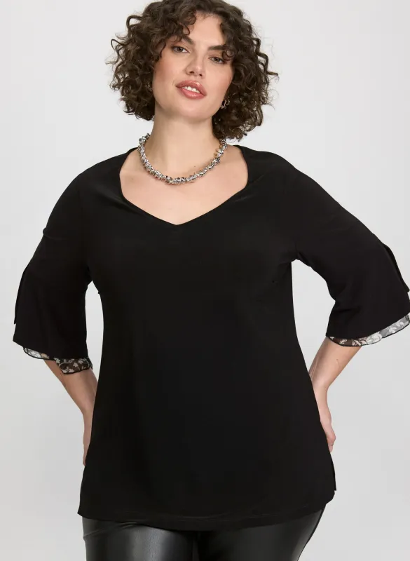 Chiffon Paisley Sleeve Top sold by Laura