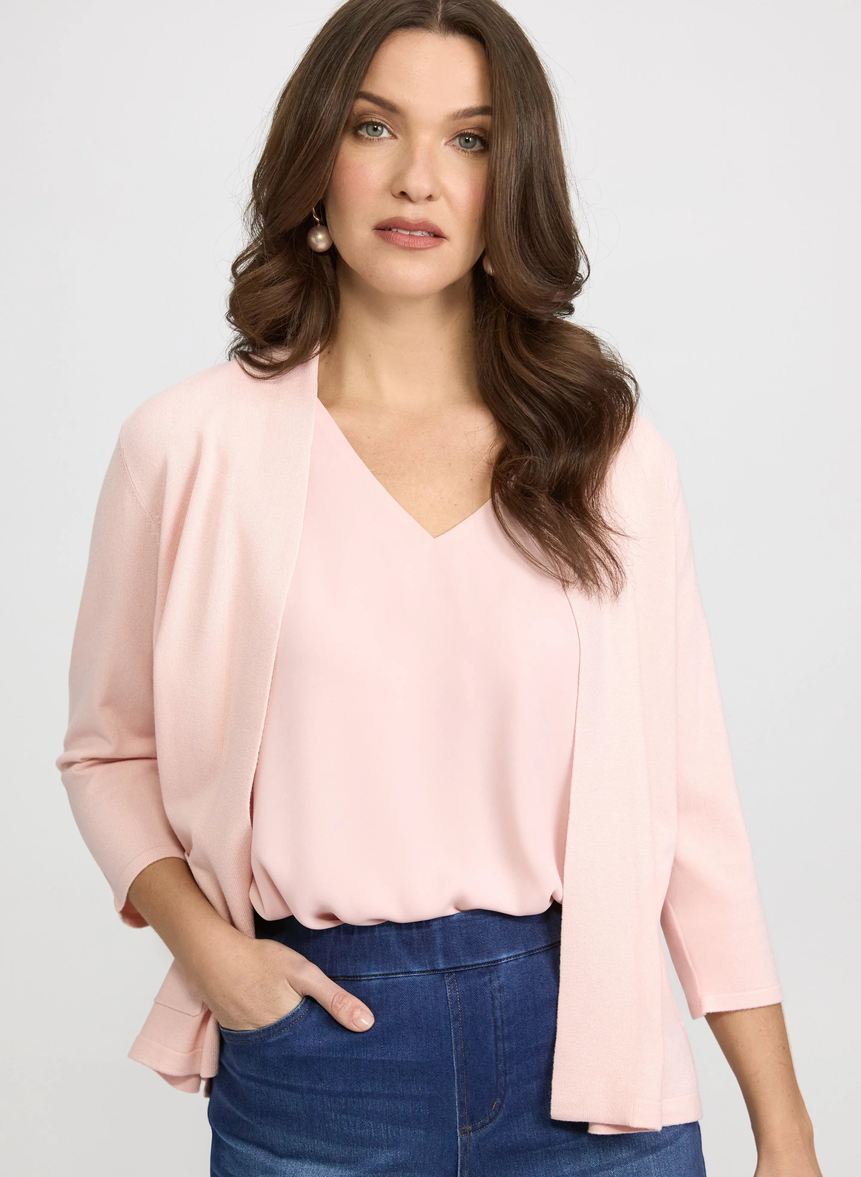 Knit Open-Front Cardigan sold by Laura