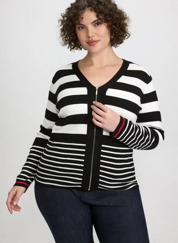 Stripe Zip Cardigan sold by Laura
