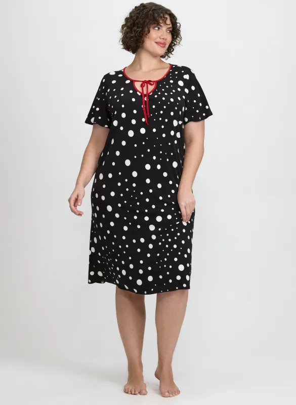 Dot Print Nightgown made by Laura