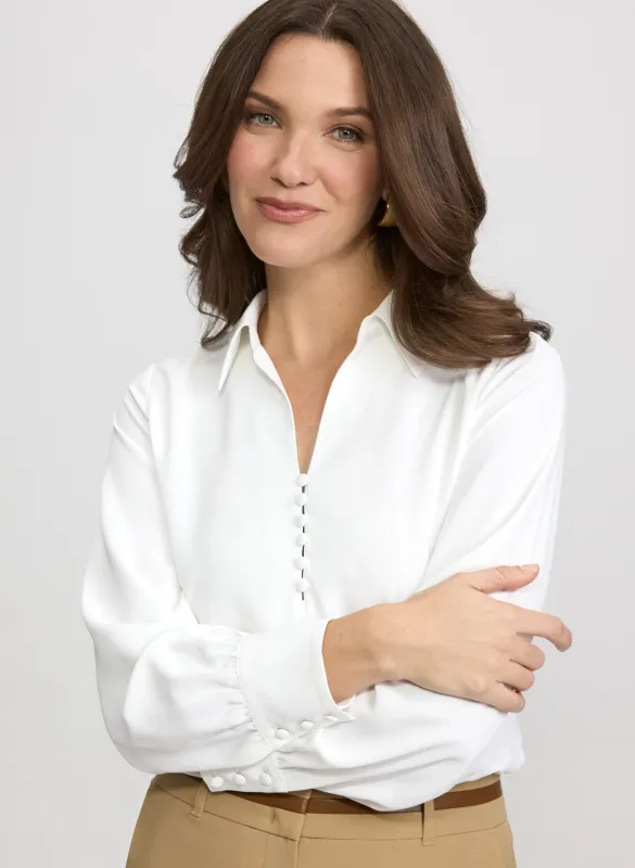 Half-Button Blouse sold by Laura