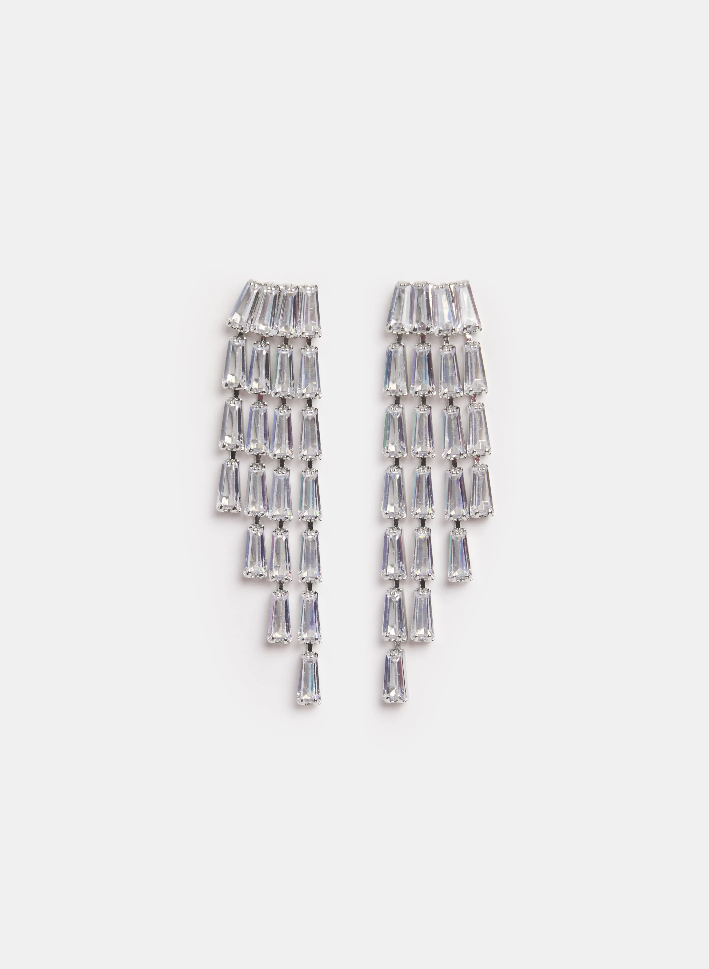Cascading Crystal Baguette Earrings sold by Laura