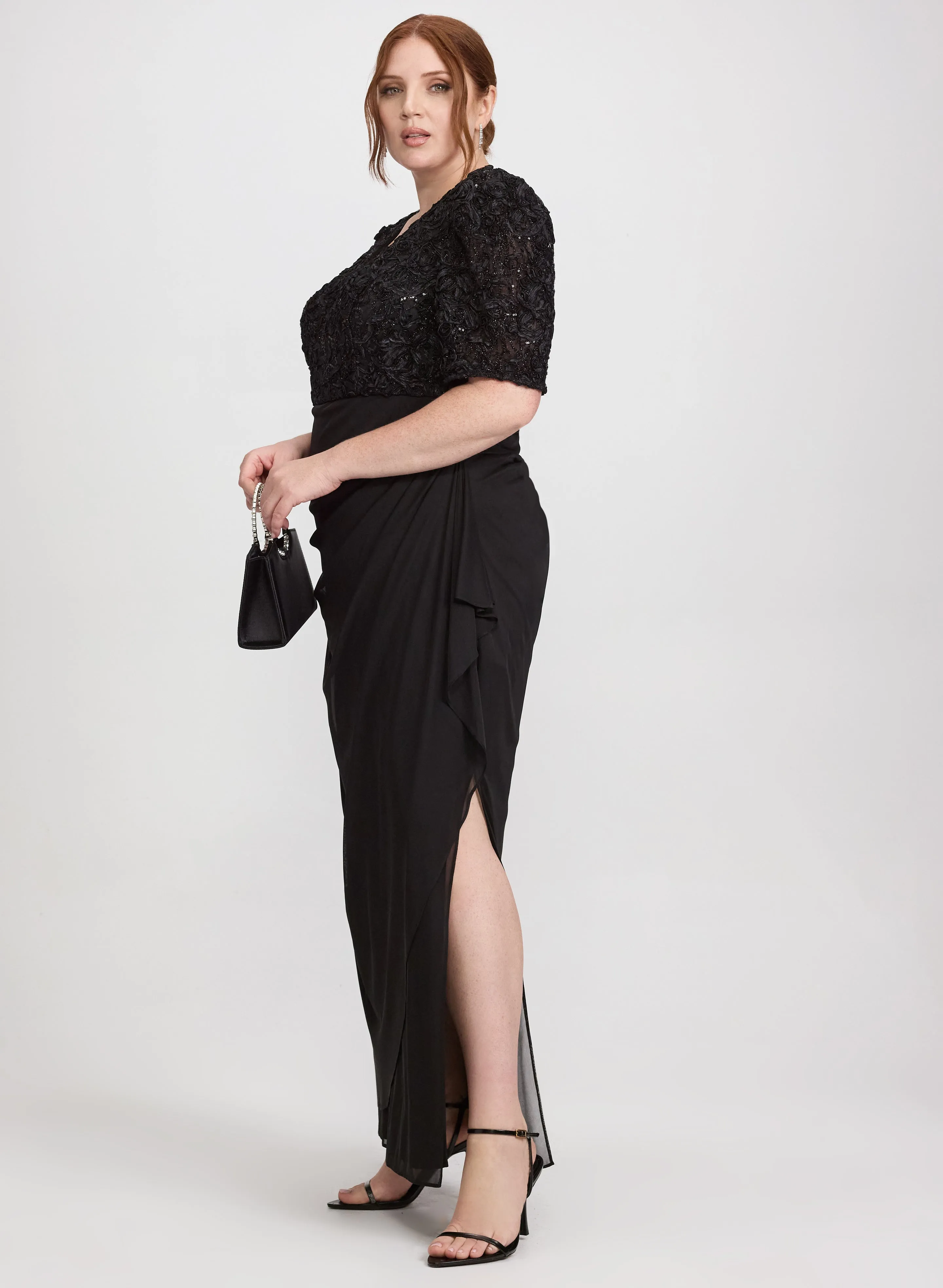 Sequined Lace Bodice Dress sold by Laura product image thumbnail 2