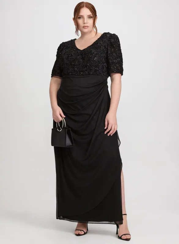 Sequined Lace Bodice Dress sold by Laura