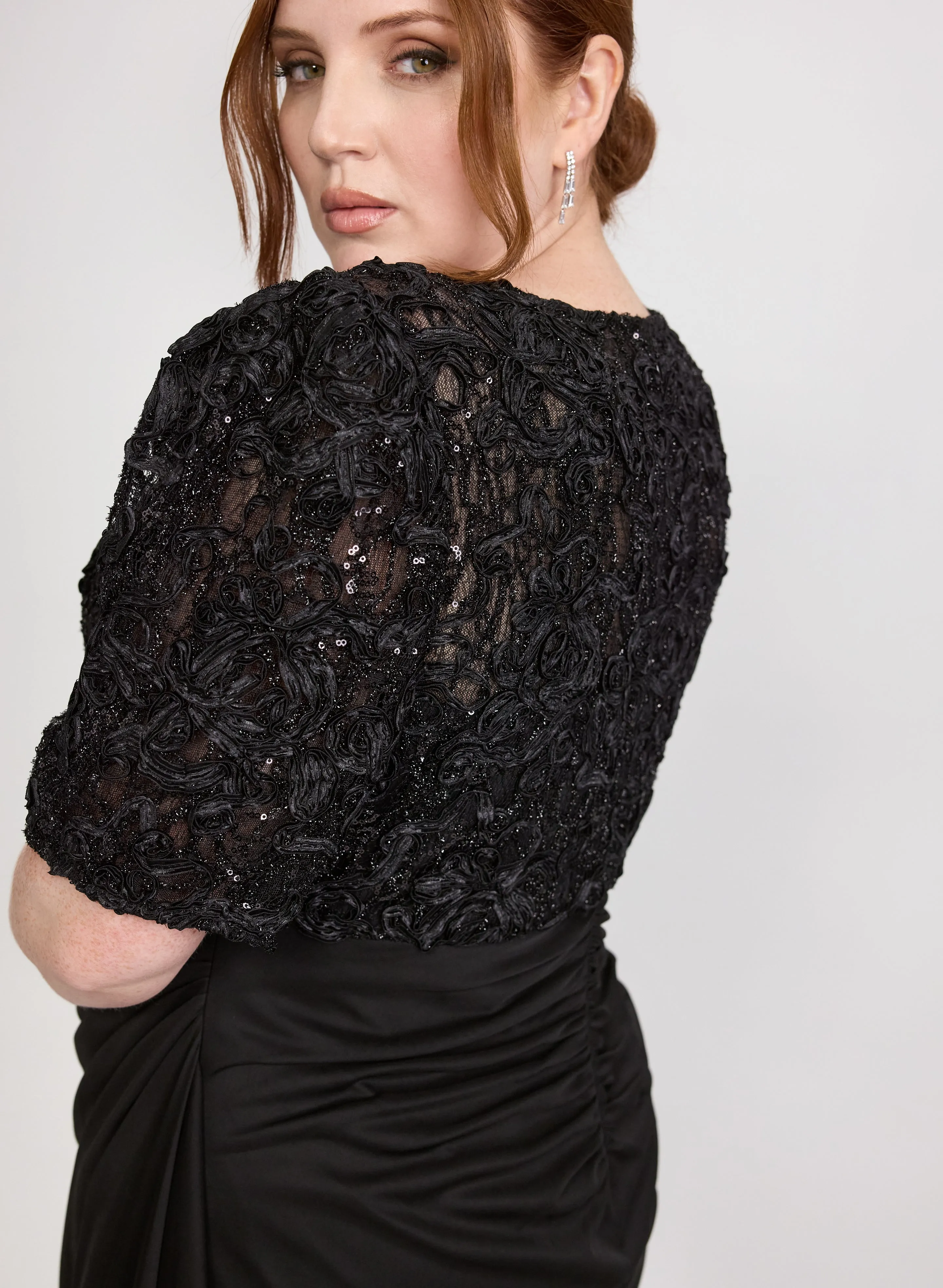 Sequined Lace Bodice Dress sold by Laura product image thumbnail 3
