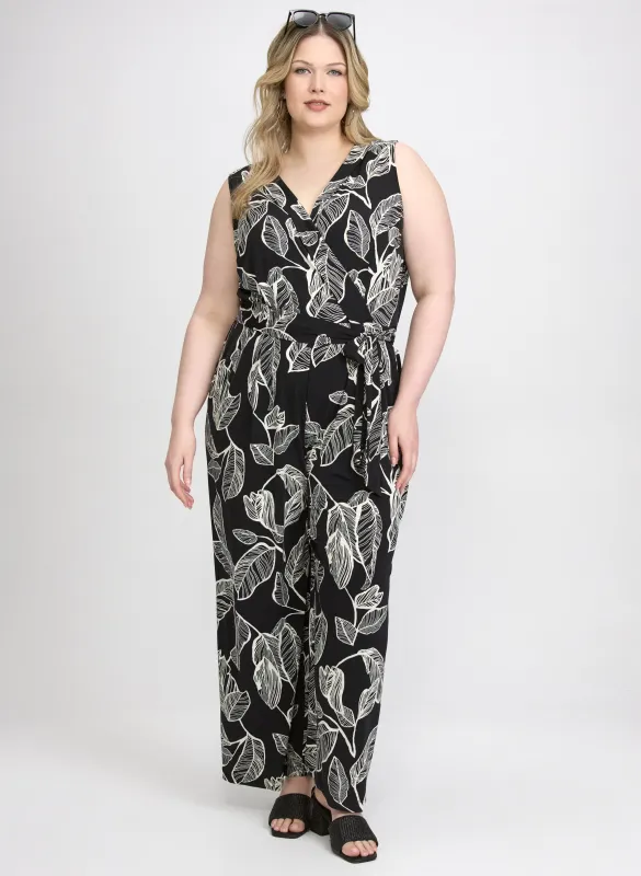 Leaf Print Jumpsuit sold by Laura