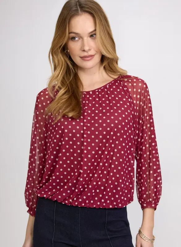 Polka Dot Mesh Top sold by Laura