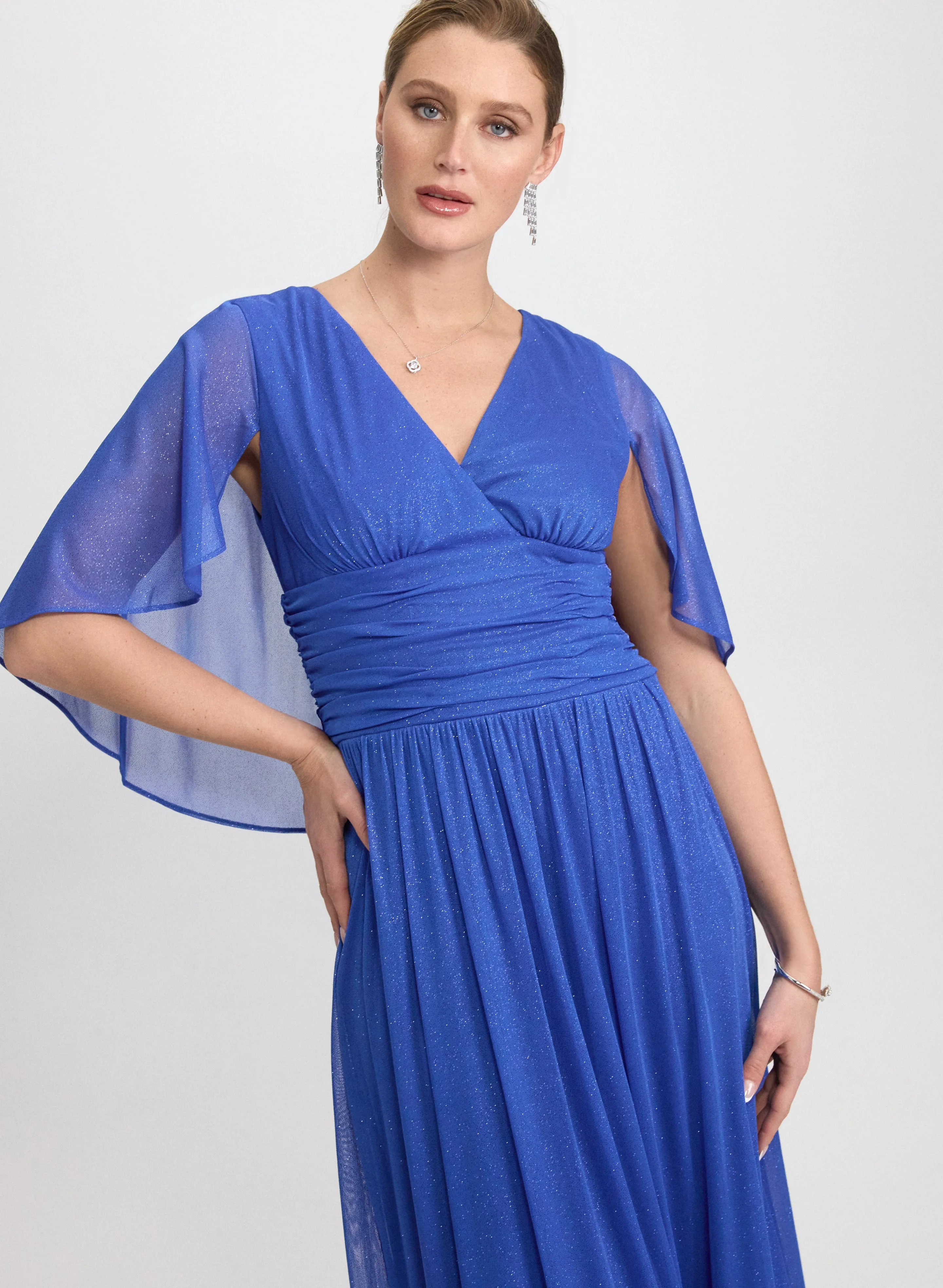 Glitter Mesh Capelet Dress sold by Laura product image thumbnail 4