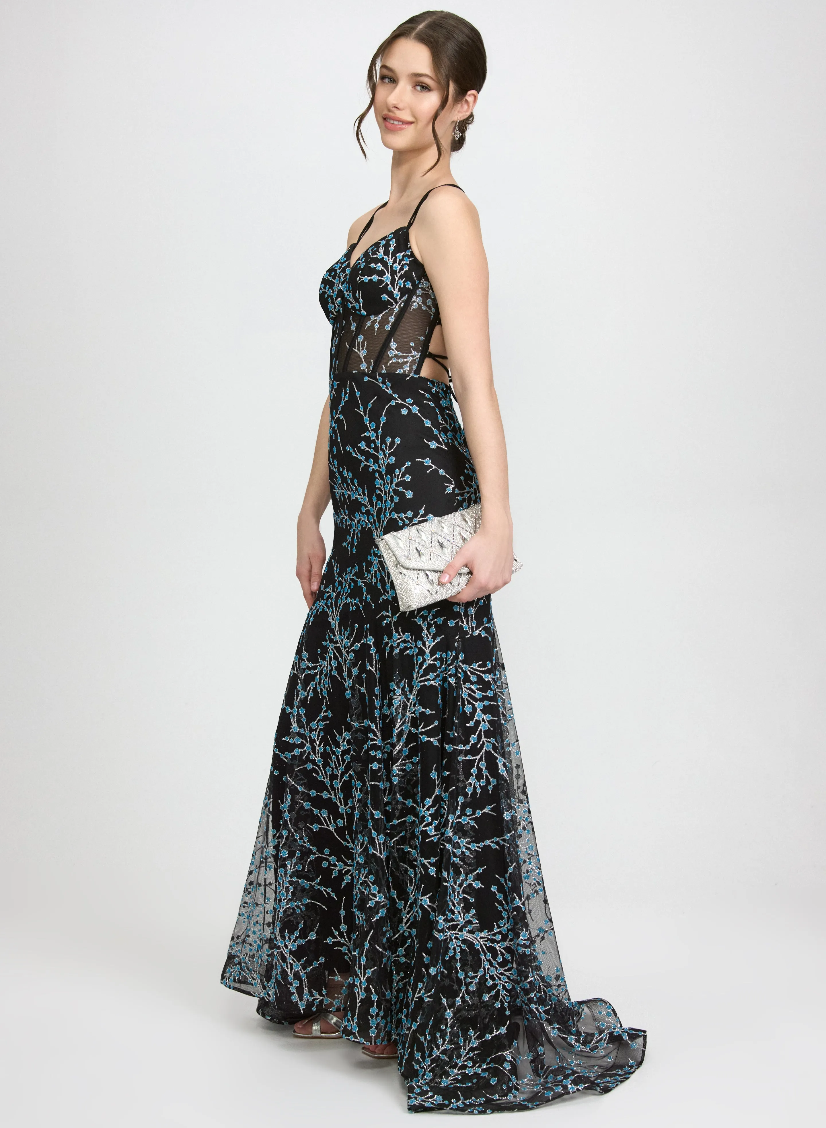 Glitter Floral Dress sold by Laura product image thumbnail 2