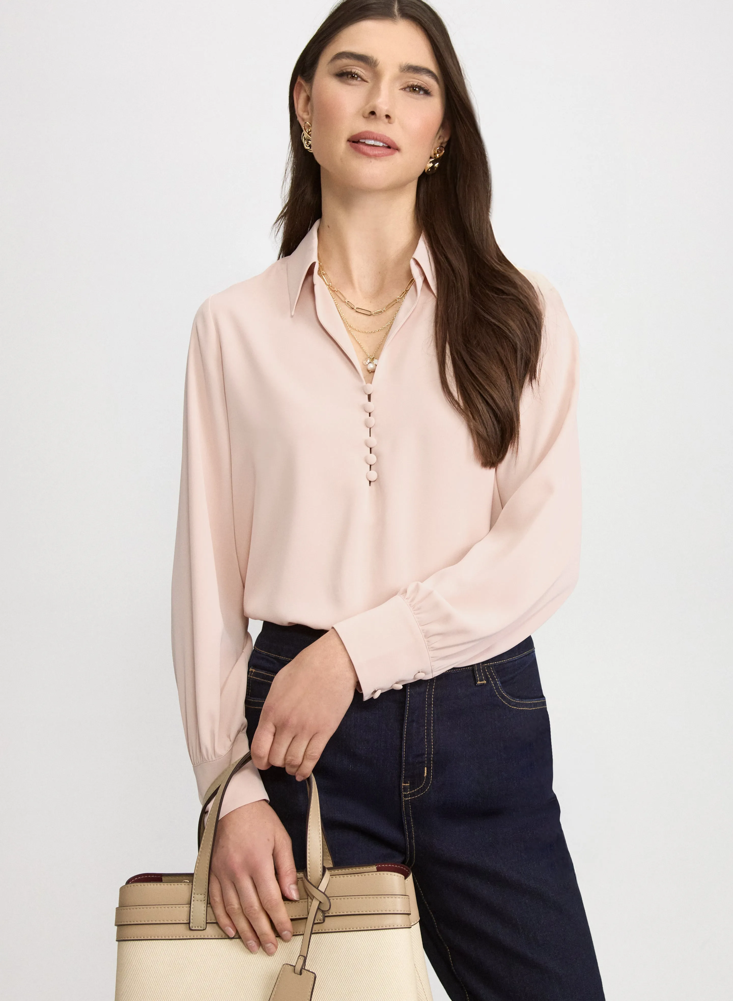 Half-Button Blouse sold by Laura