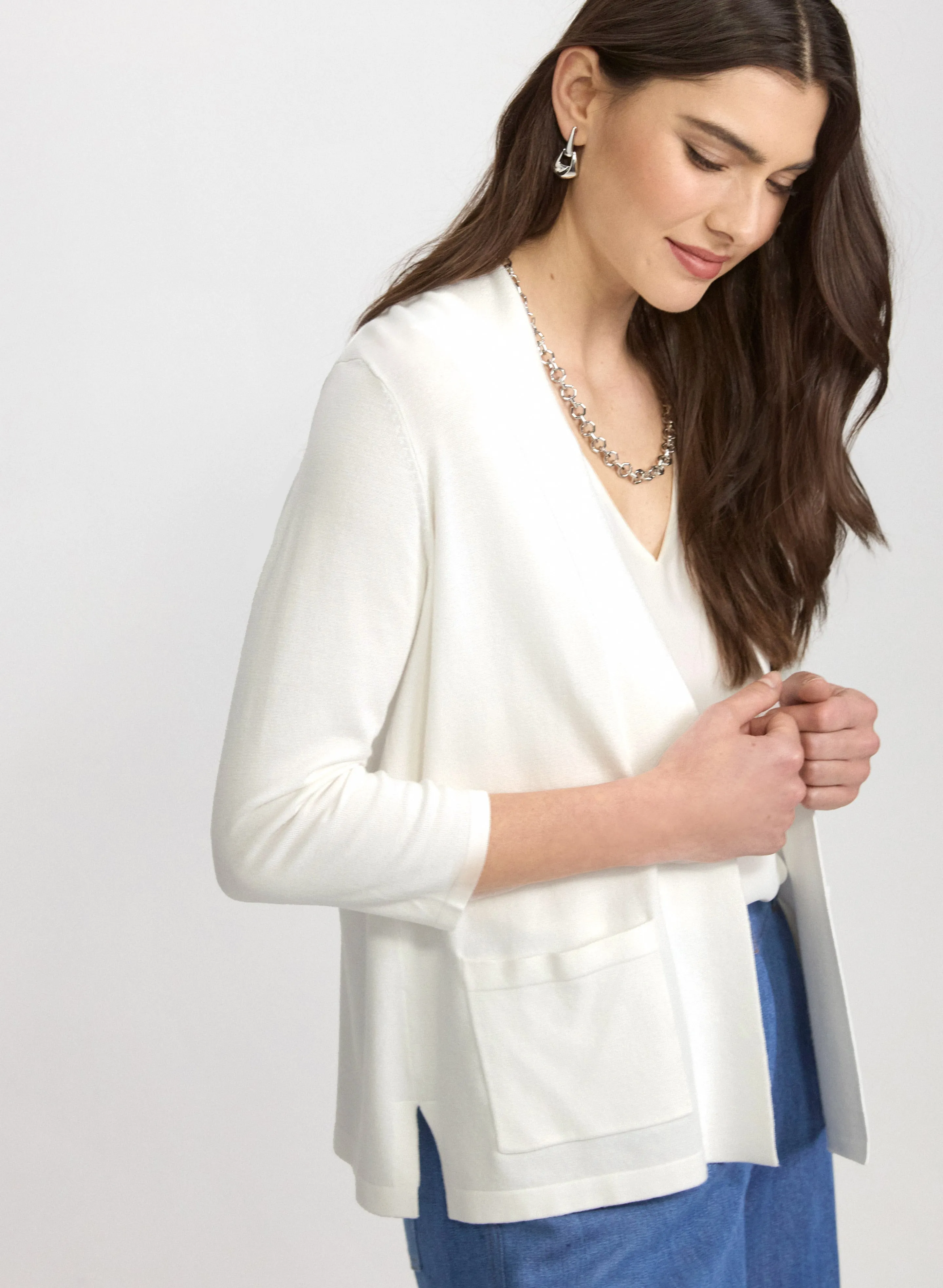 Knit Open-Front Cardigan sold by Laura product image thumbnail 2