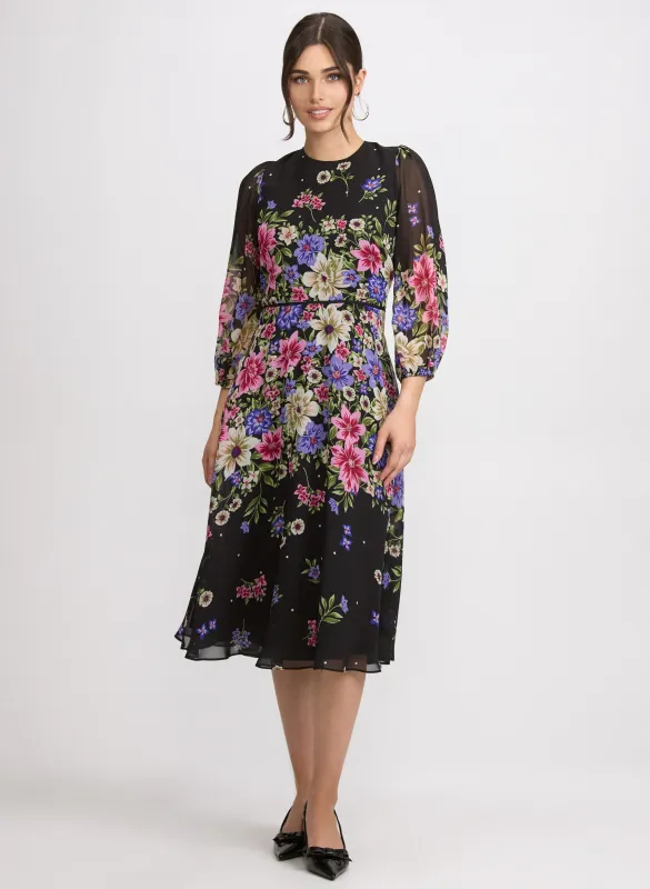 Cascade Floral Print Dress made by Laura