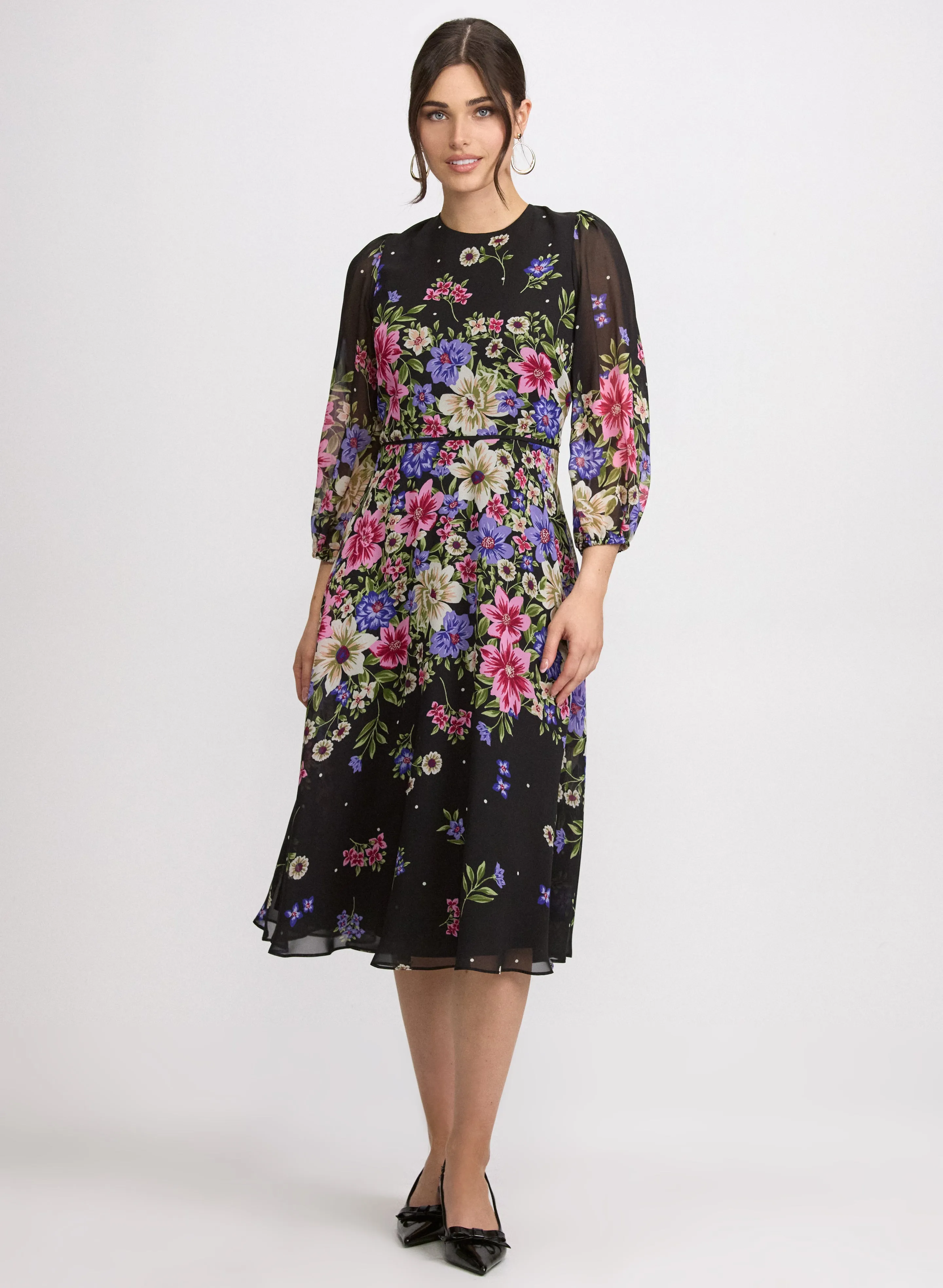 Cascade Floral Print Dress sold by Laura