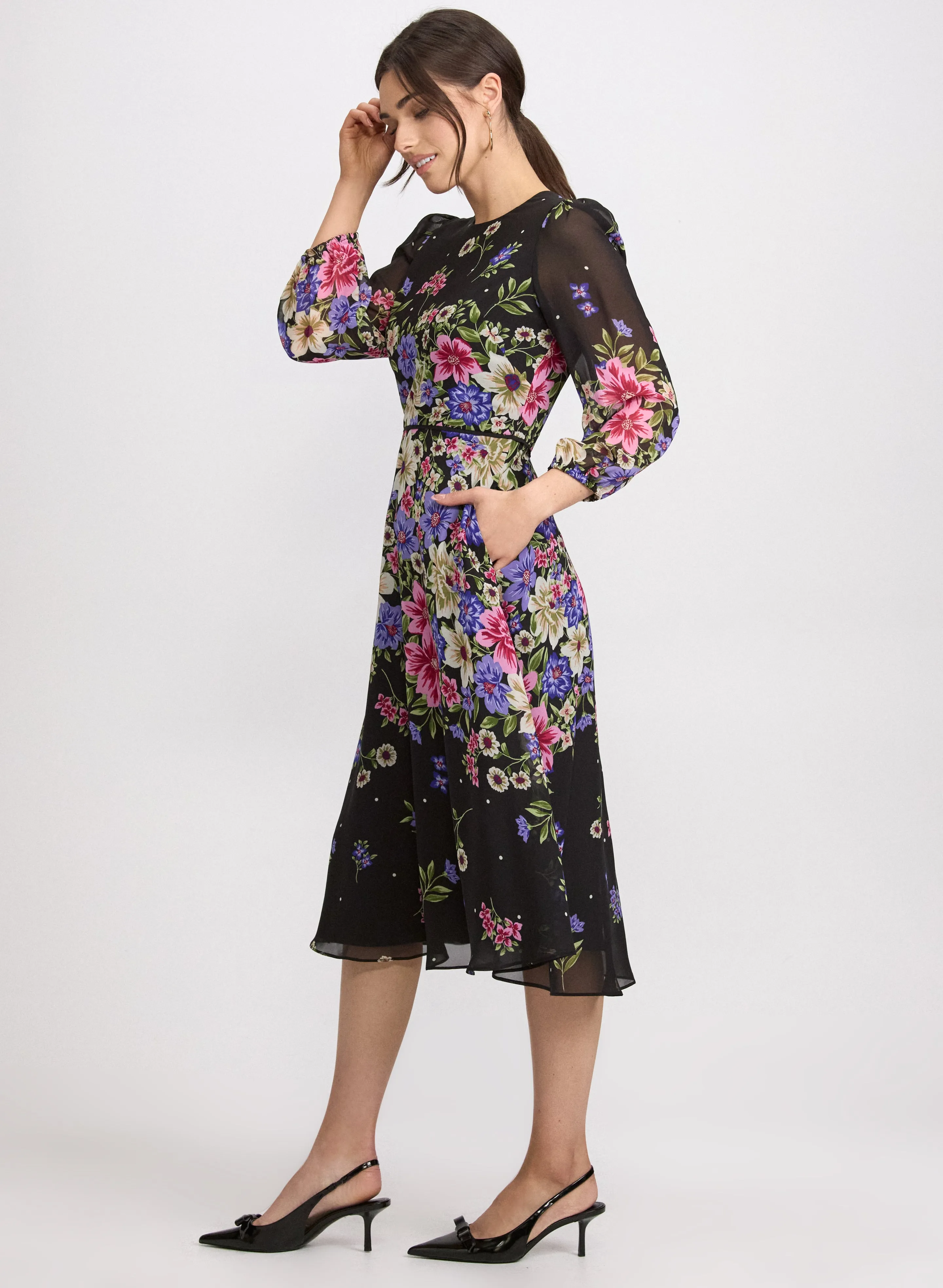 Cascade Floral Print Dress sold by Laura product image thumbnail 2