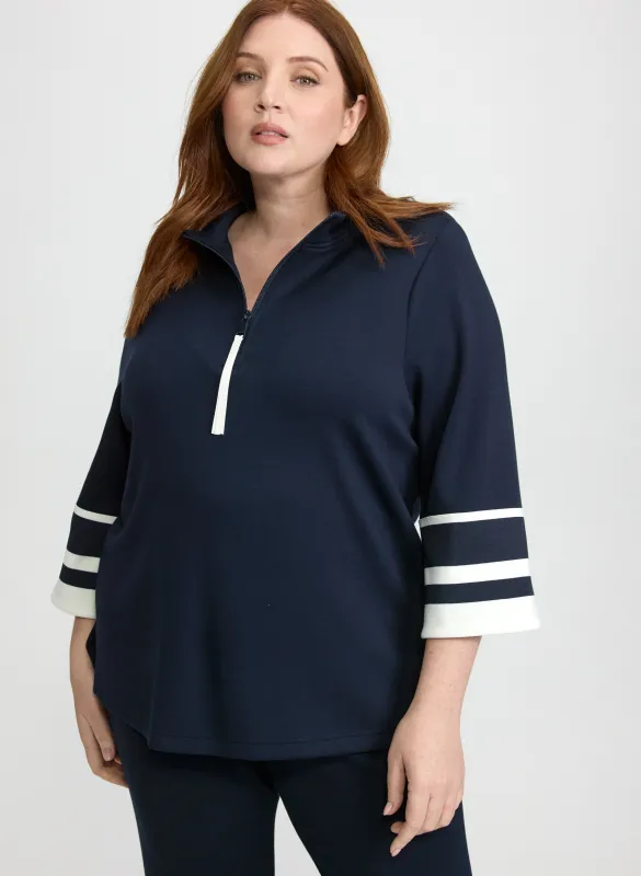 Half-Zip Scuba Top sold by Laura
