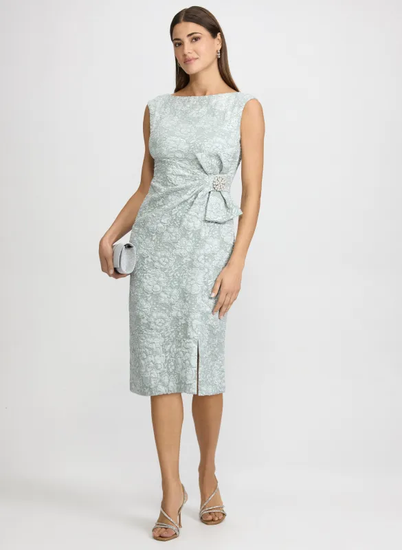 Jeweled Floral Jacquard Dress sold by Laura