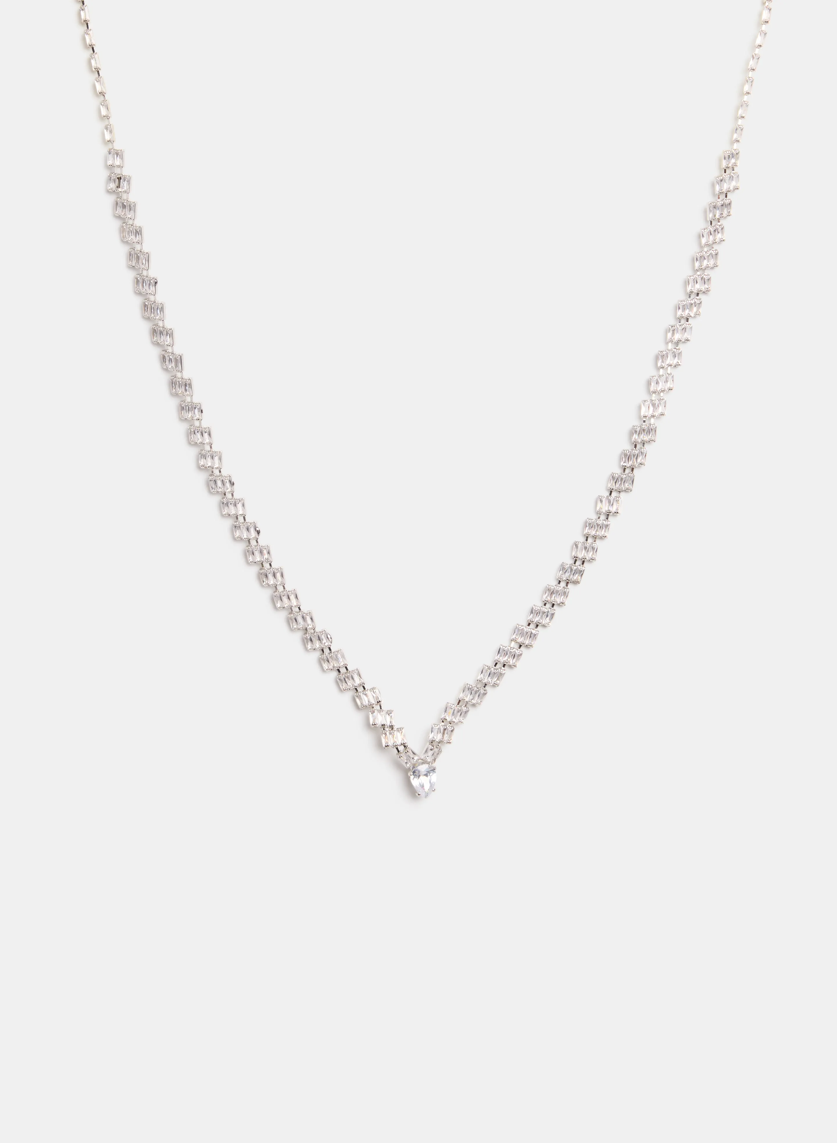 Crystal Baguette Necklace sold by Laura