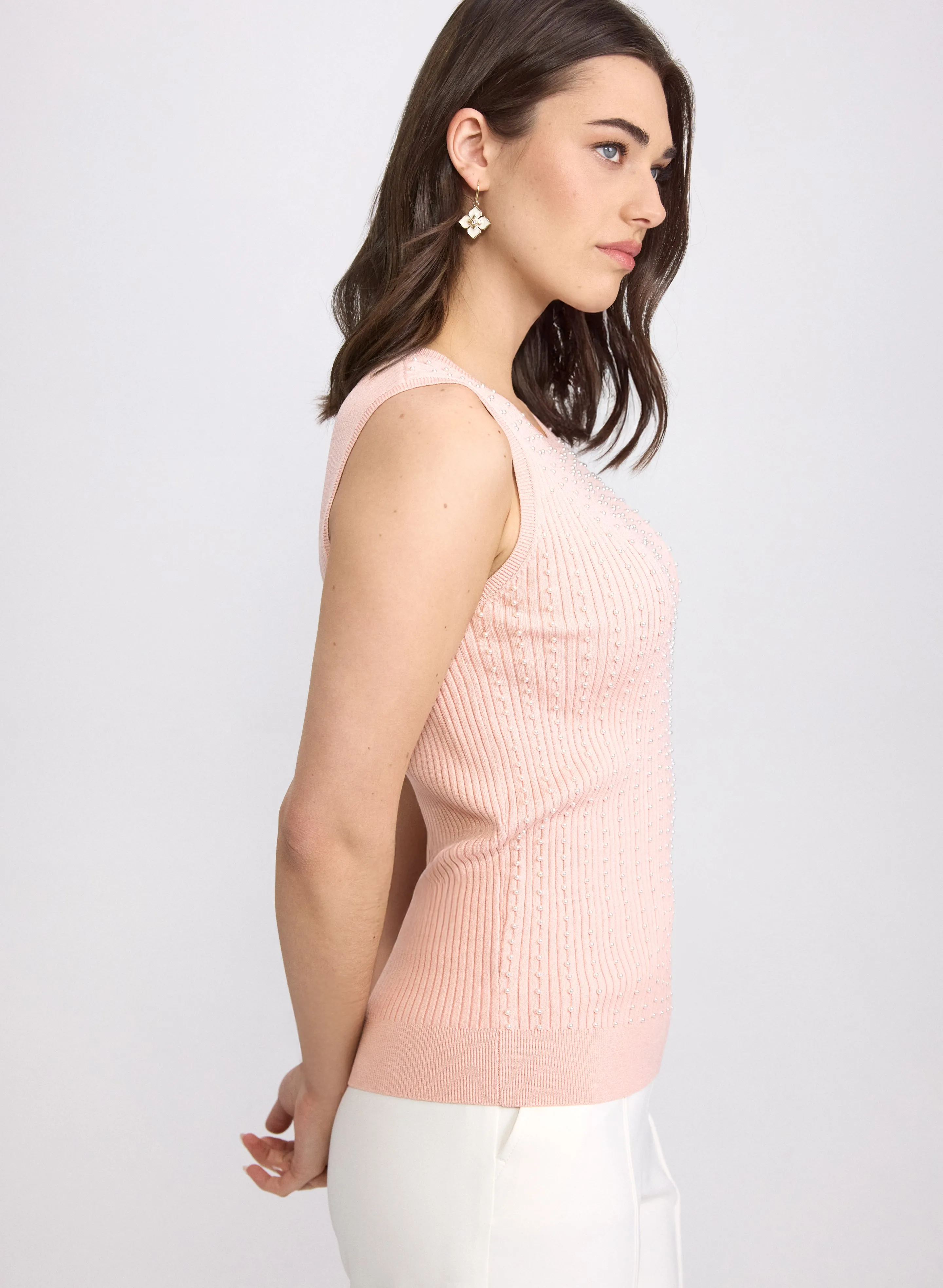 Pearl Embellished Sleeveless Knit sold by Laura product image thumbnail 2