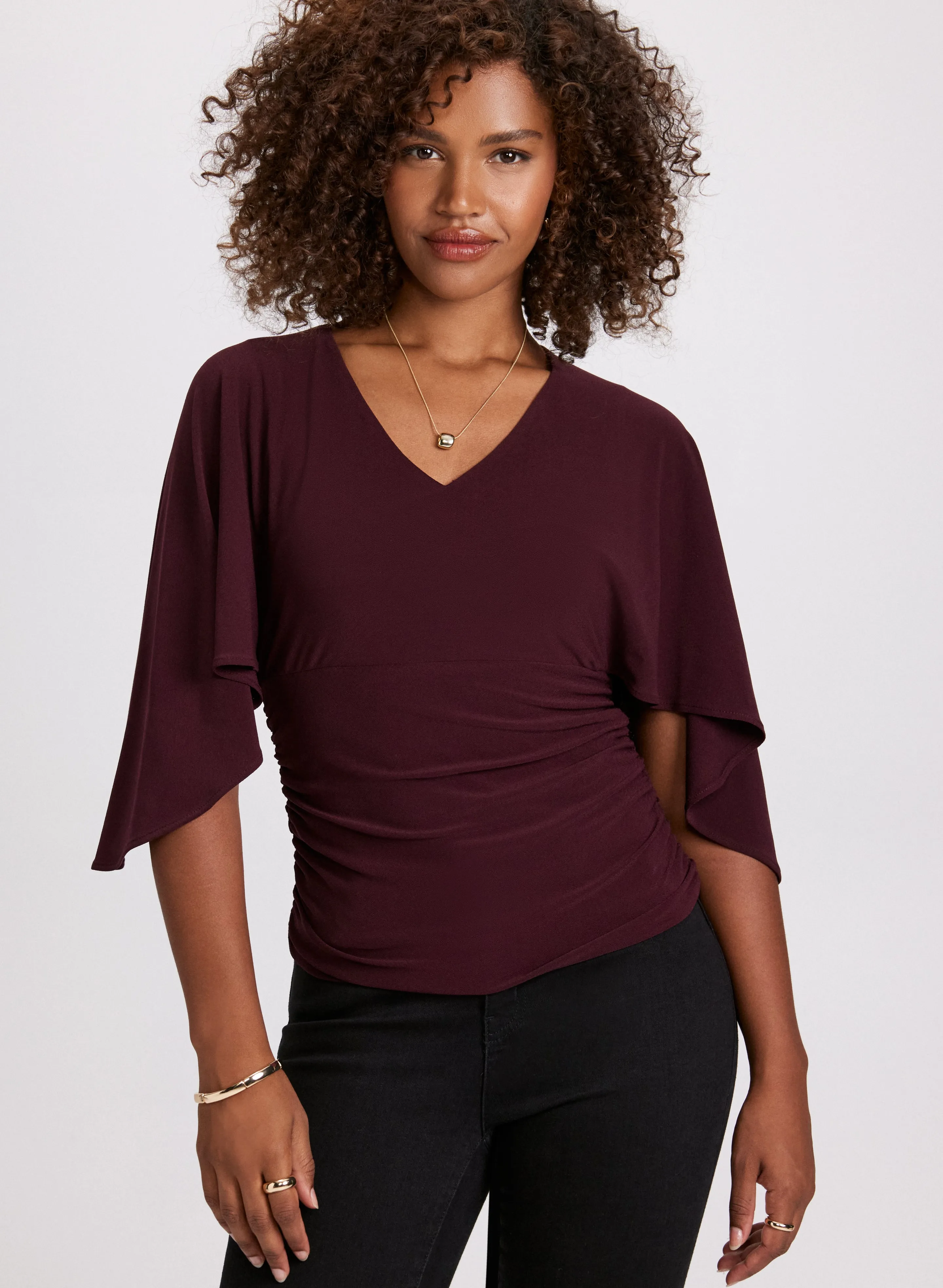 V-Neck Flared Sleeve Top sold by Laura product image thumbnail 5