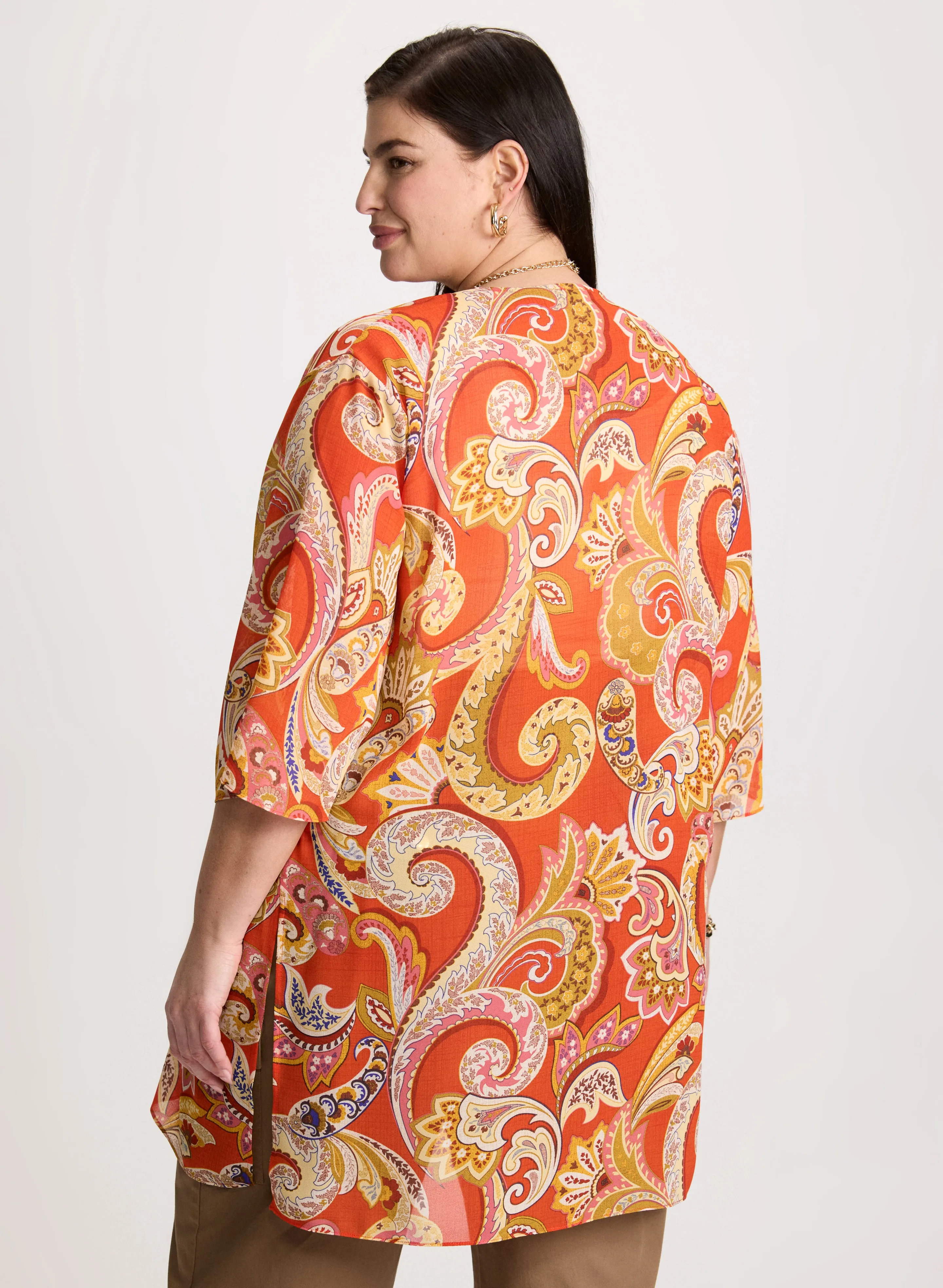 Paisley Print Open-Front Blouse sold by Laura product image thumbnail 3