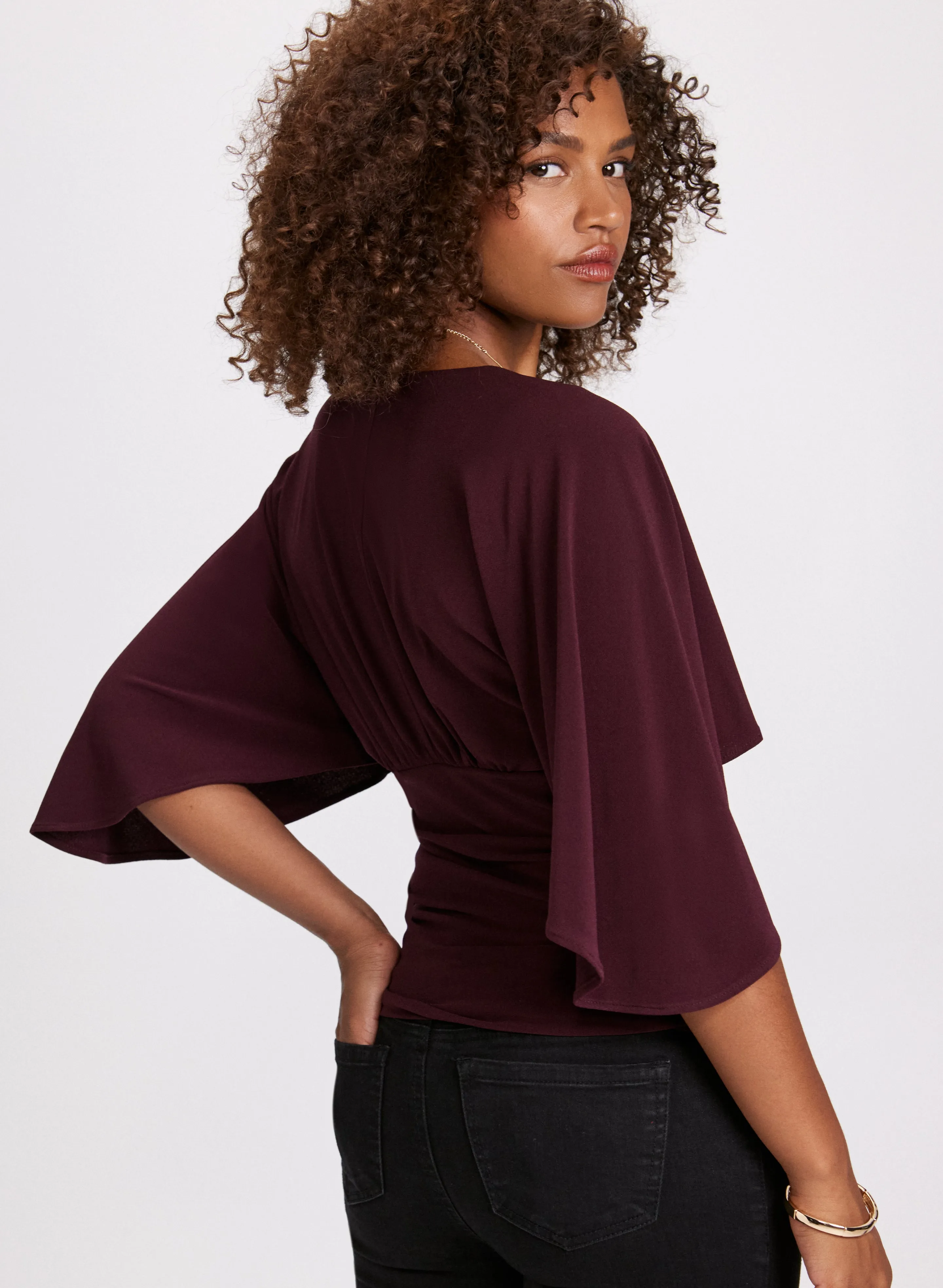 V-Neck Flared Sleeve Top sold by Laura product image thumbnail 4