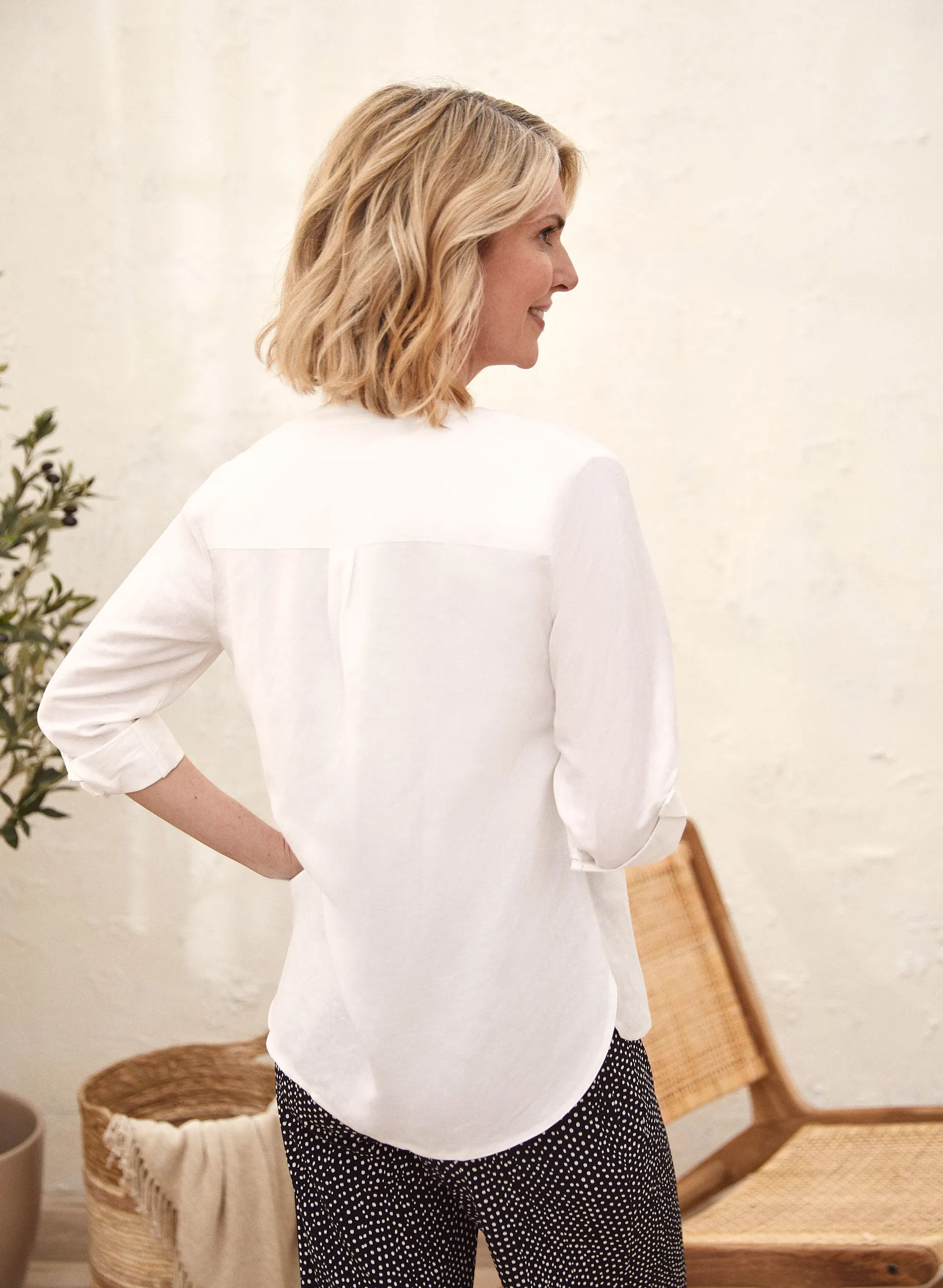 Linen Blend Button Front Blouse sold by Laura product image thumbnail 5