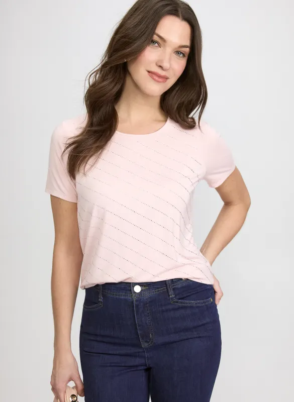 Rhinestone Striped T-Shirt made by Laura