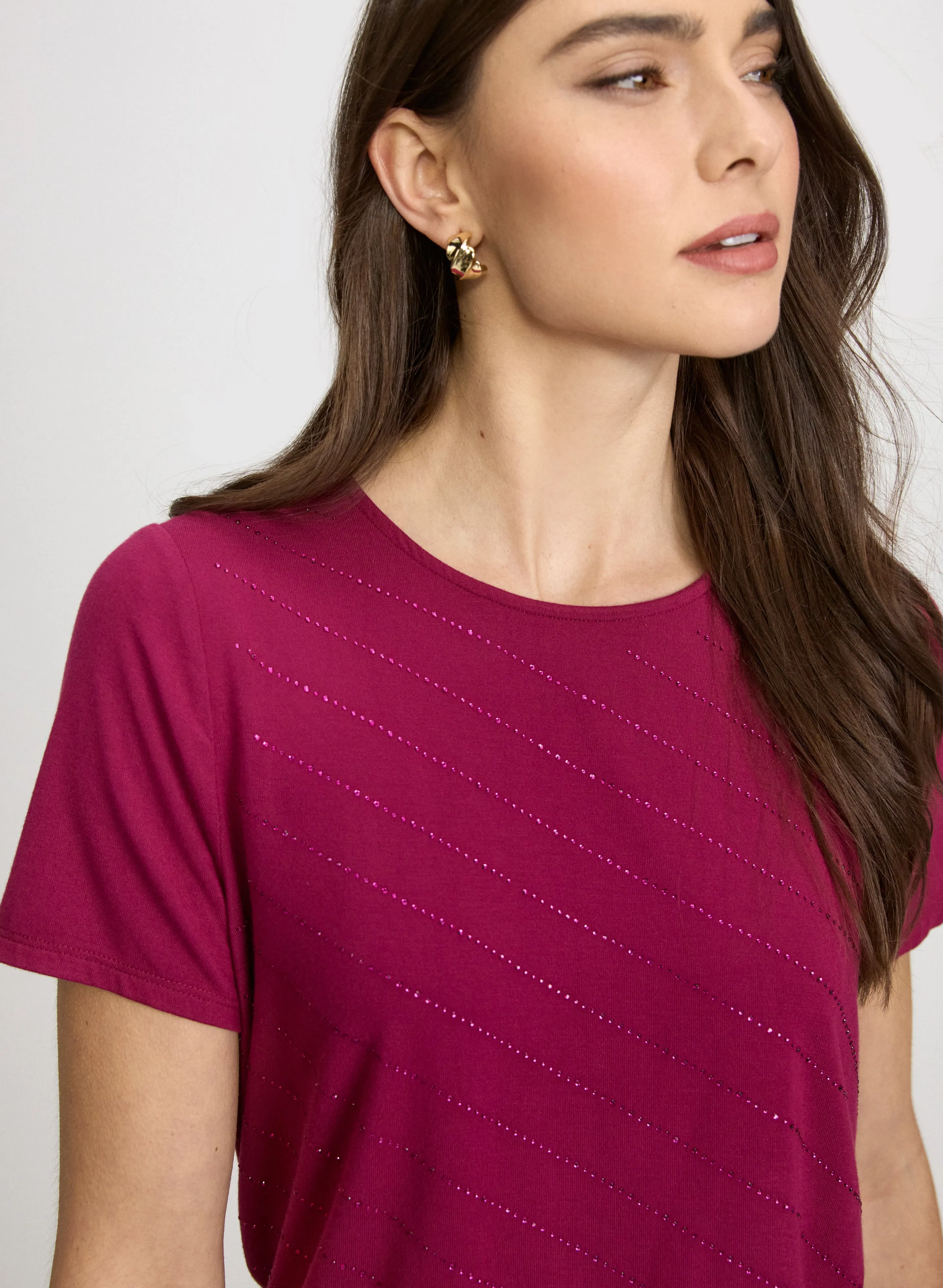 Rhinestone Striped T-Shirt sold by Laura product image thumbnail 2