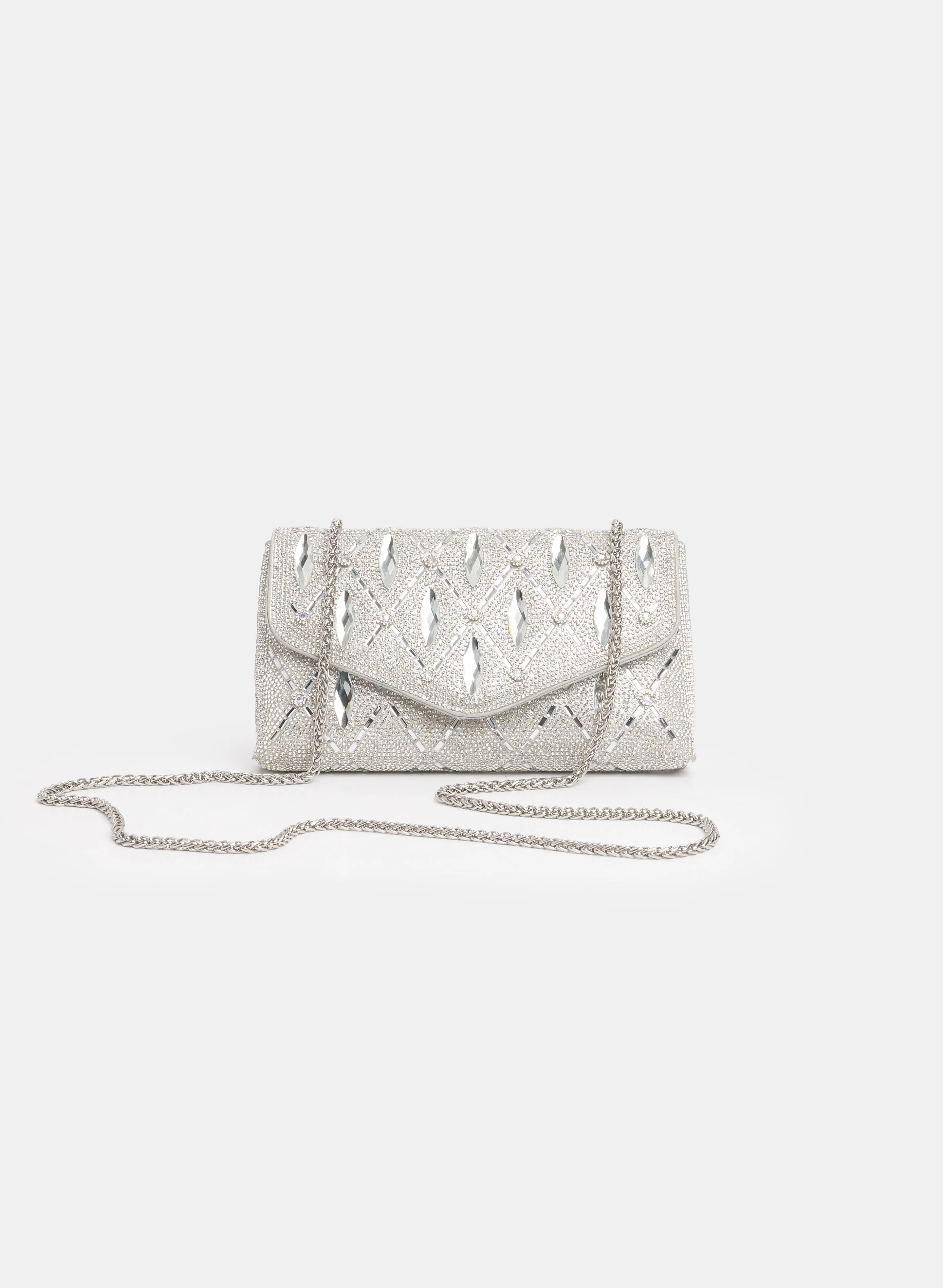 Diamond-Shape Stone Clutch sold by Laura